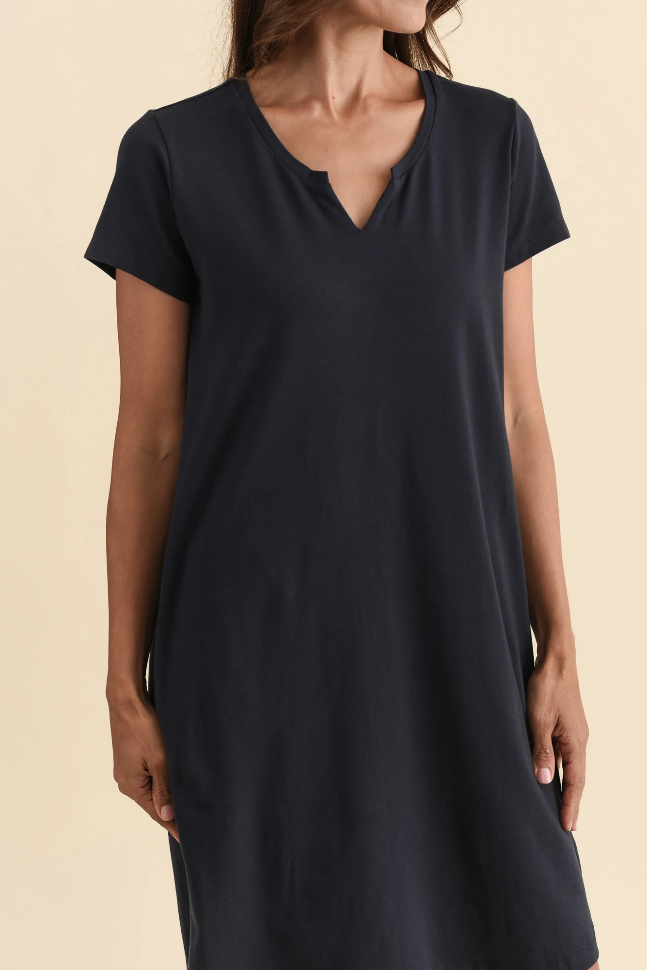 Mandy Navy Cotton Tee Dress - Image 6