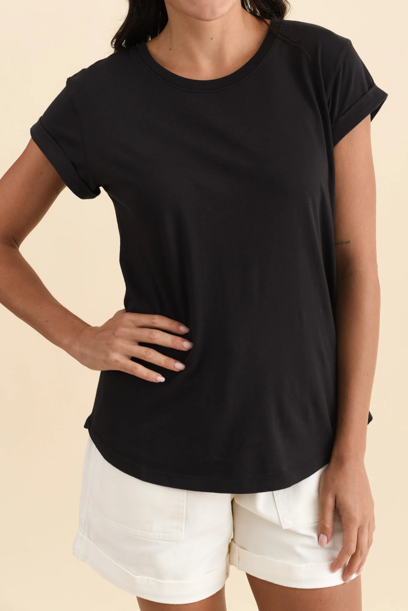 Manly Black Cotton Tee - Image 5