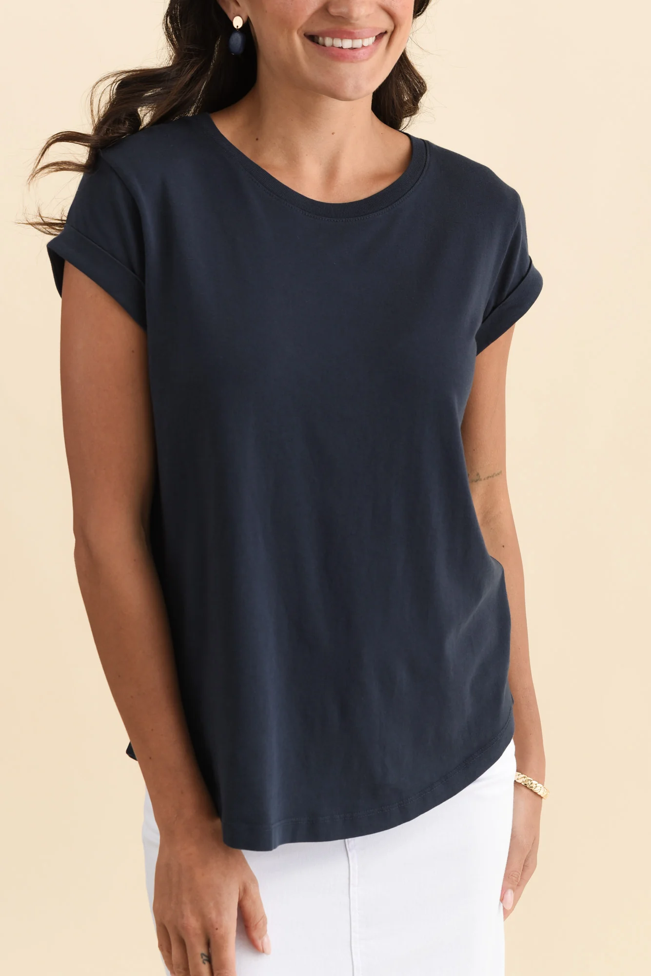 Manly Navy Cotton Tee - Image 5