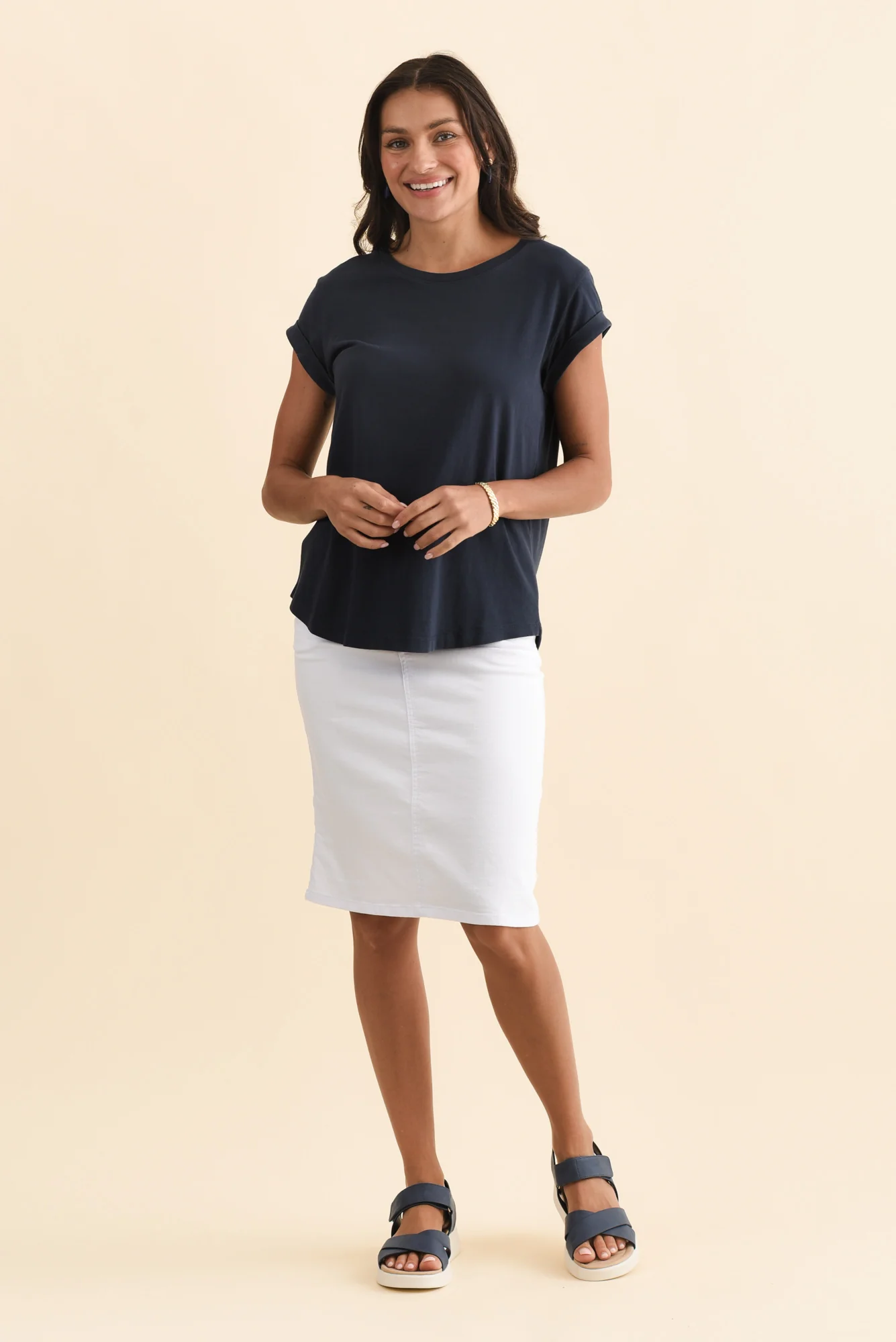 Manly Navy Cotton Tee - Image 7