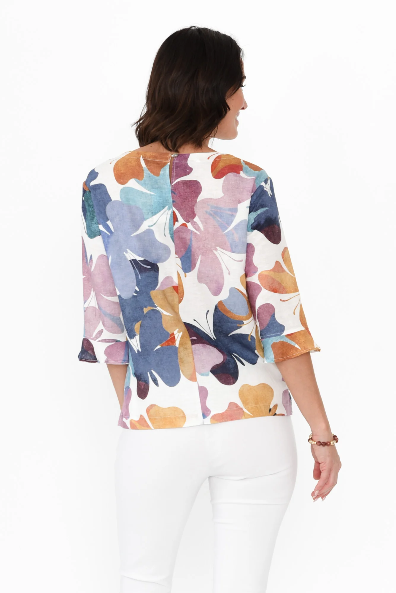 Maren Mauve Butterfly Linen Top - Image 4