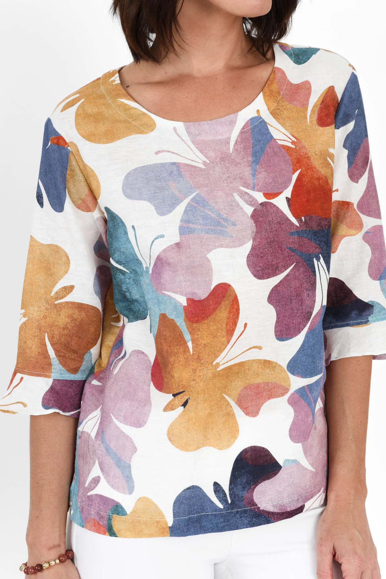 Maren Mauve Butterfly Linen Top - Image 5