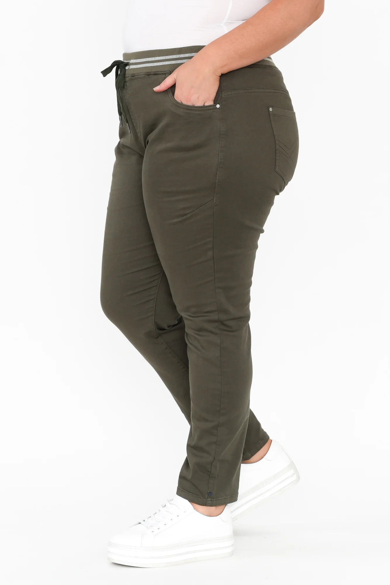 Margo Khaki Drawstring Pants - Image 10