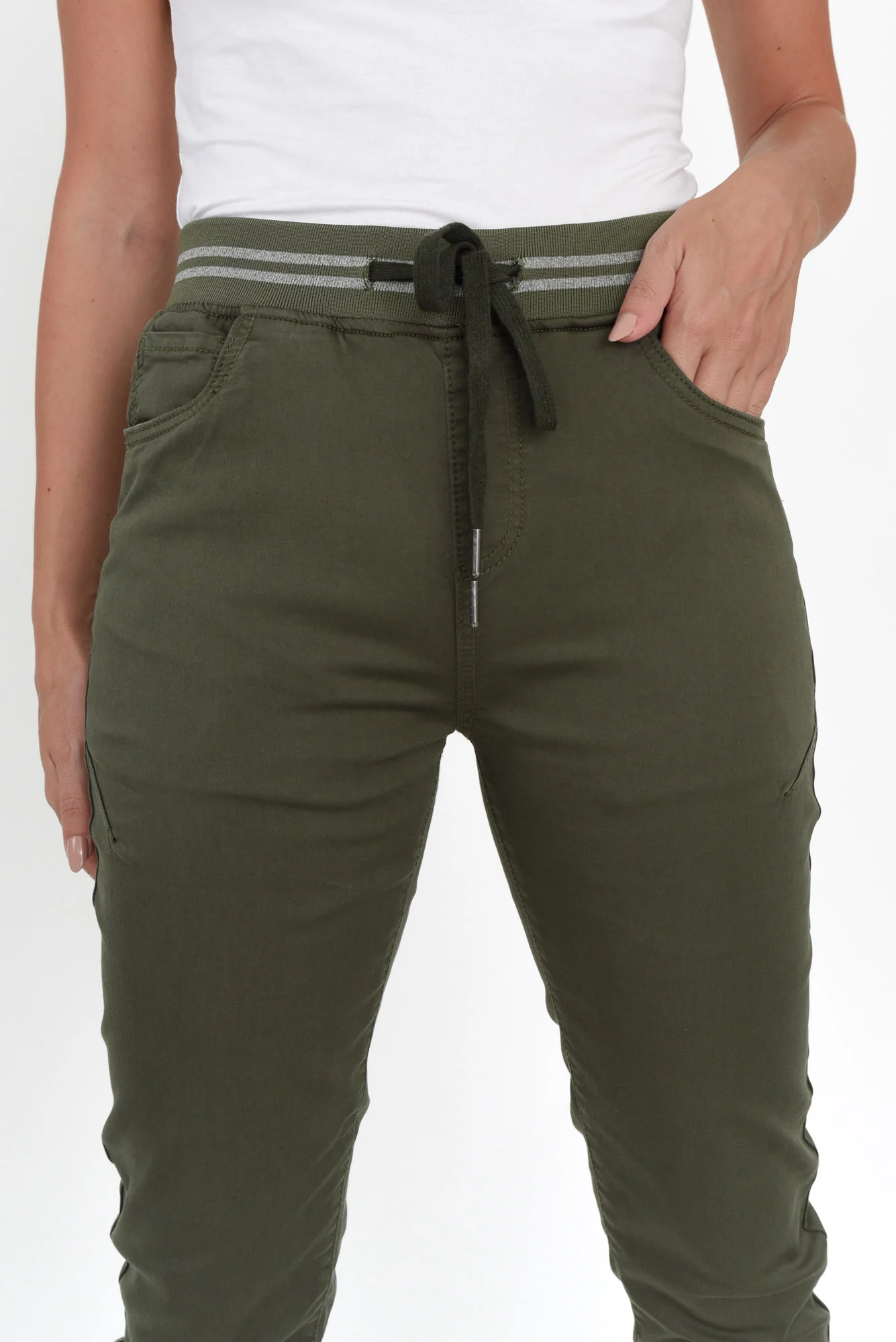 Margo Khaki Drawstring Pants - Image 6