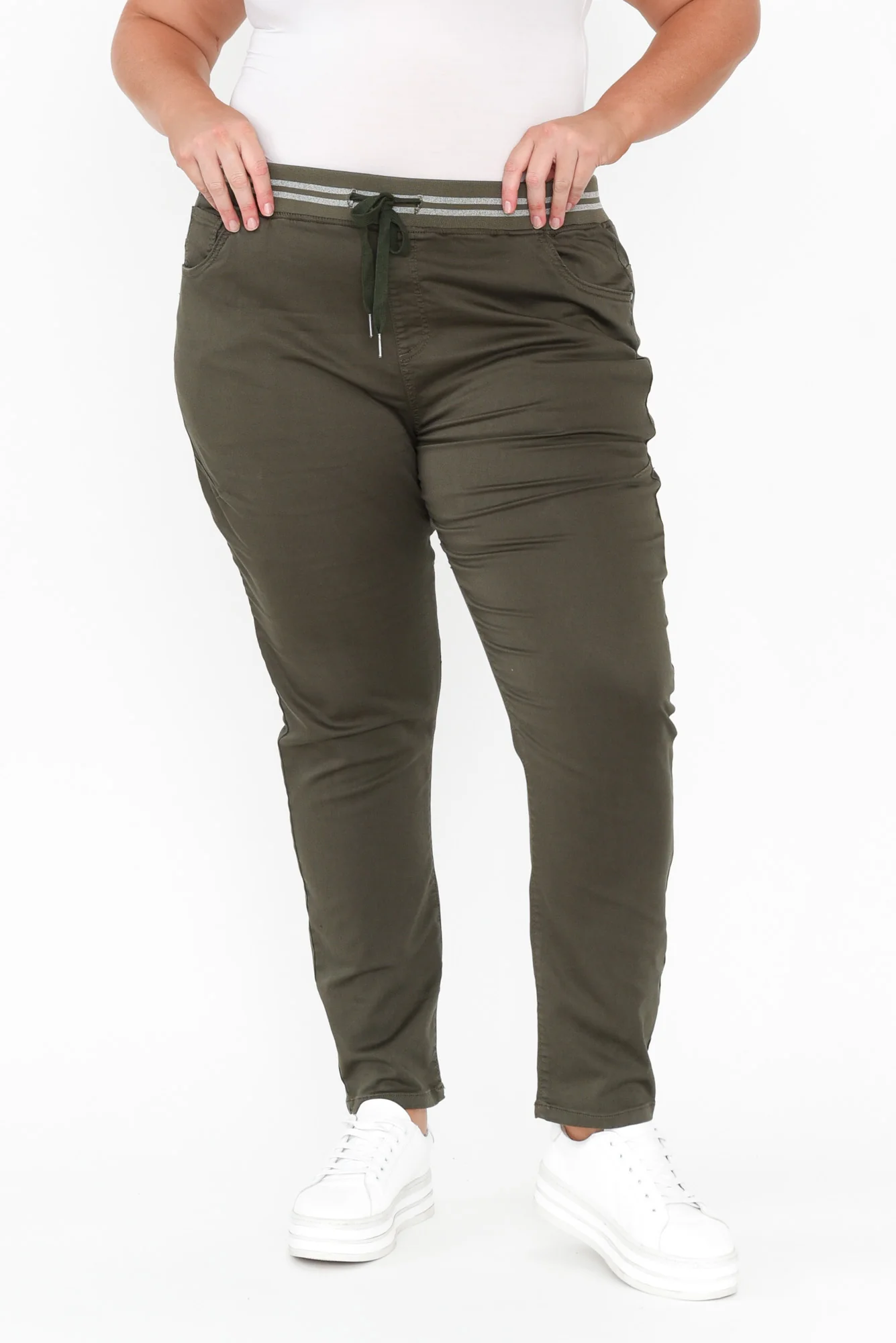 Margo Khaki Drawstring Pants - Image 7