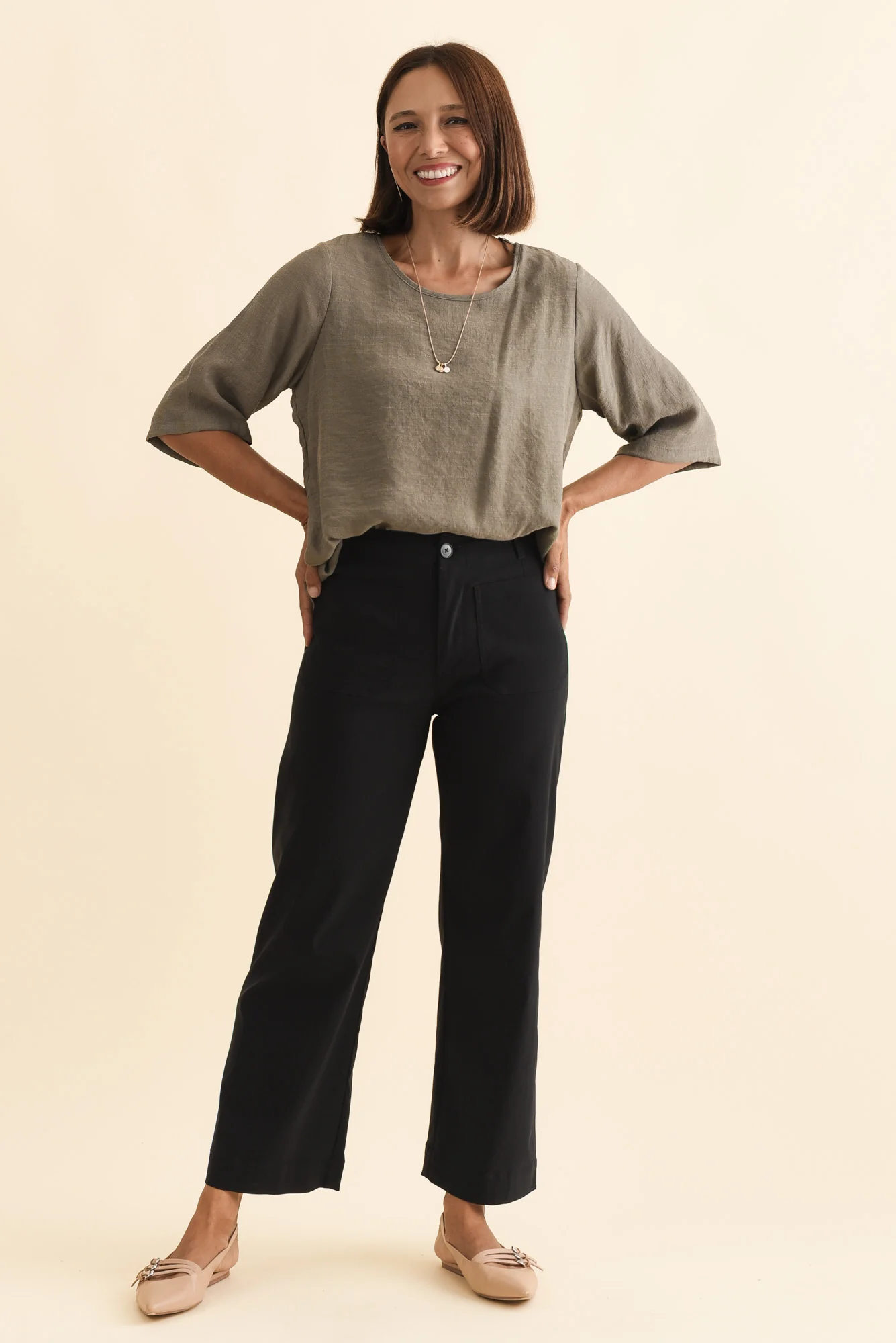 Marine Black Wide Leg Pants - Image 6