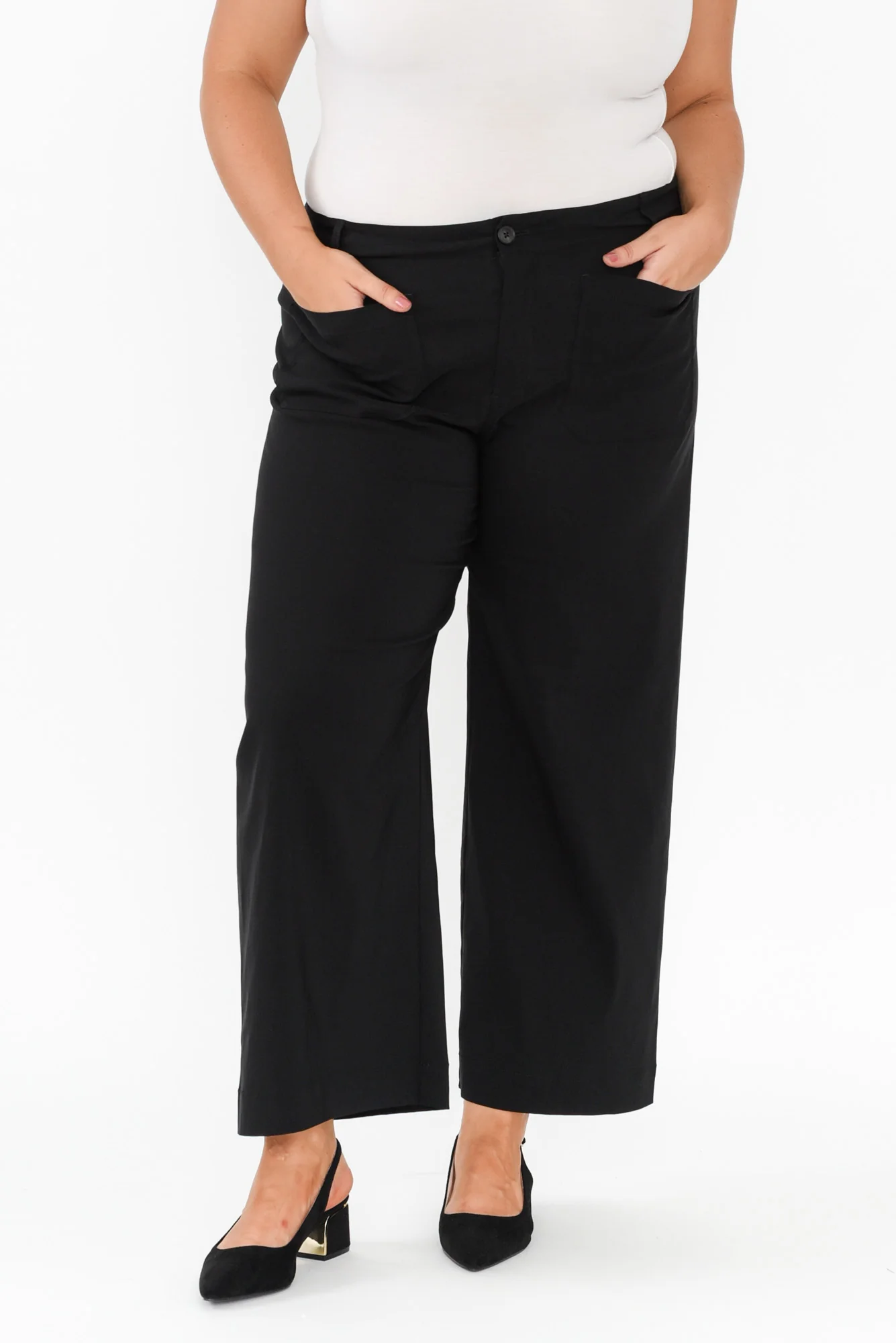 Marine Black Wide Leg Pants - Image 7