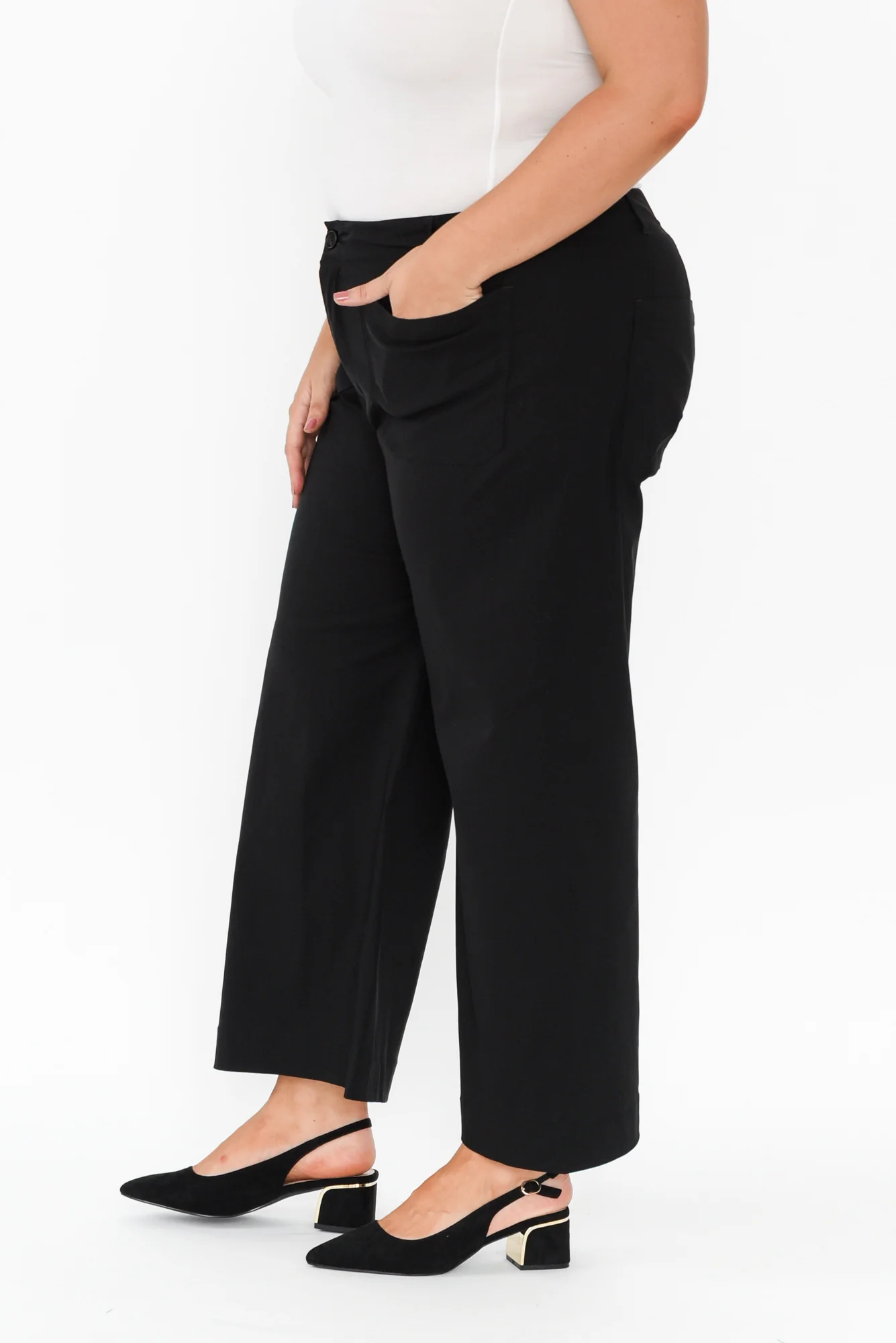 Marine Black Wide Leg Pants - Image 9