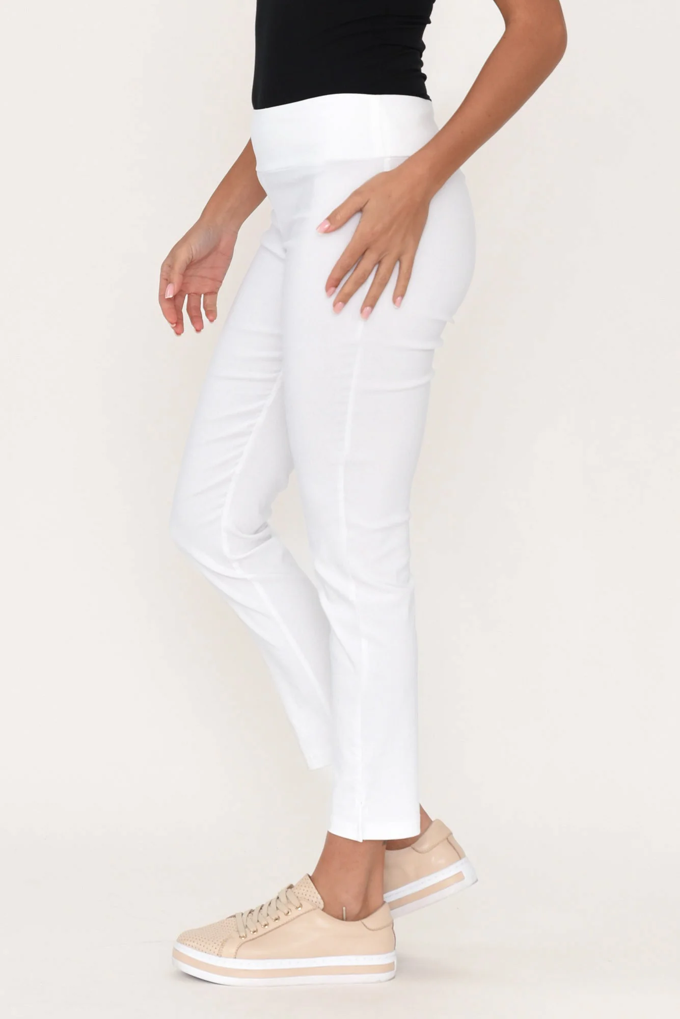Marlin White Slim Leg Pants - Image 5