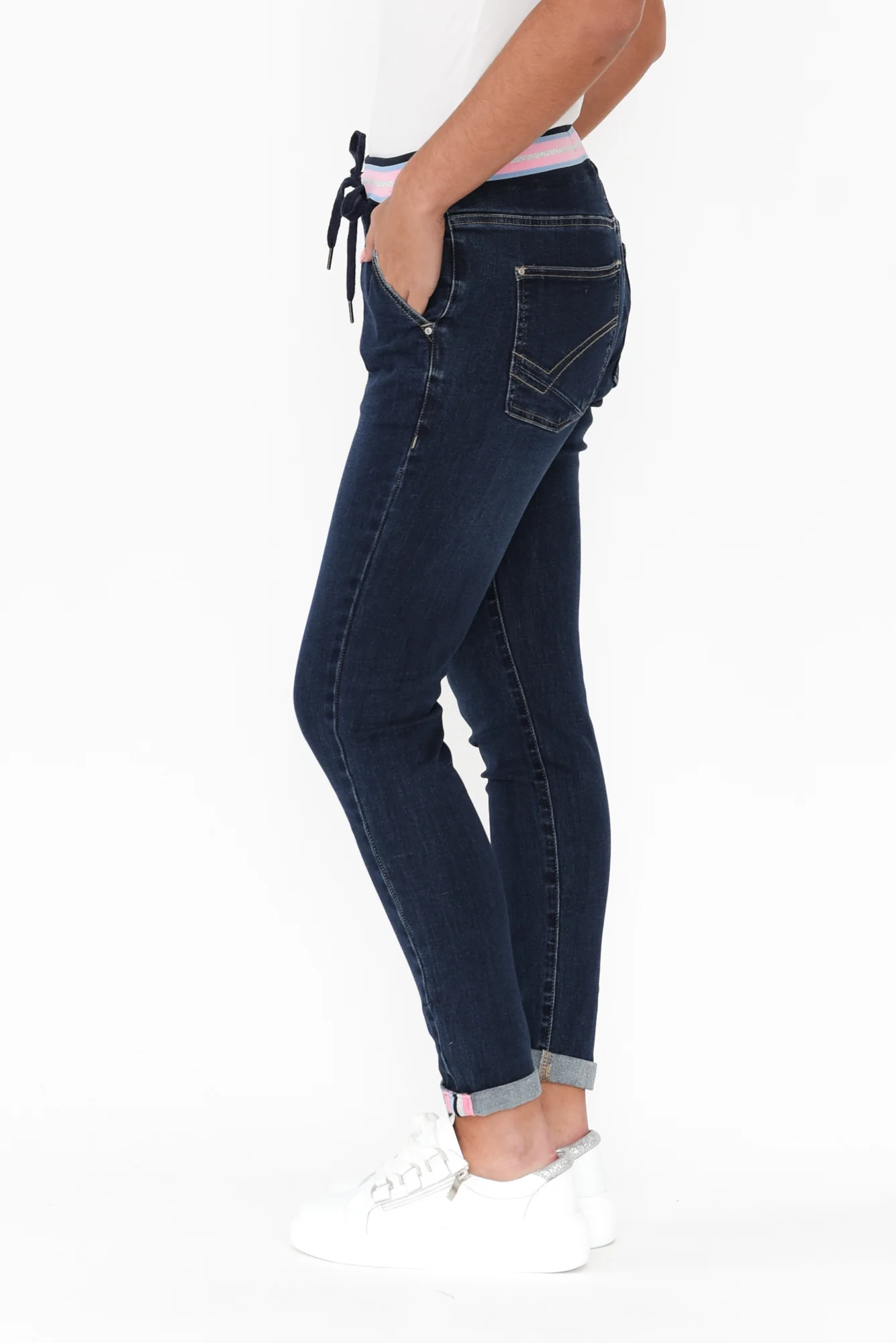 Melody Indigo Drawstring Jeans - Image 4