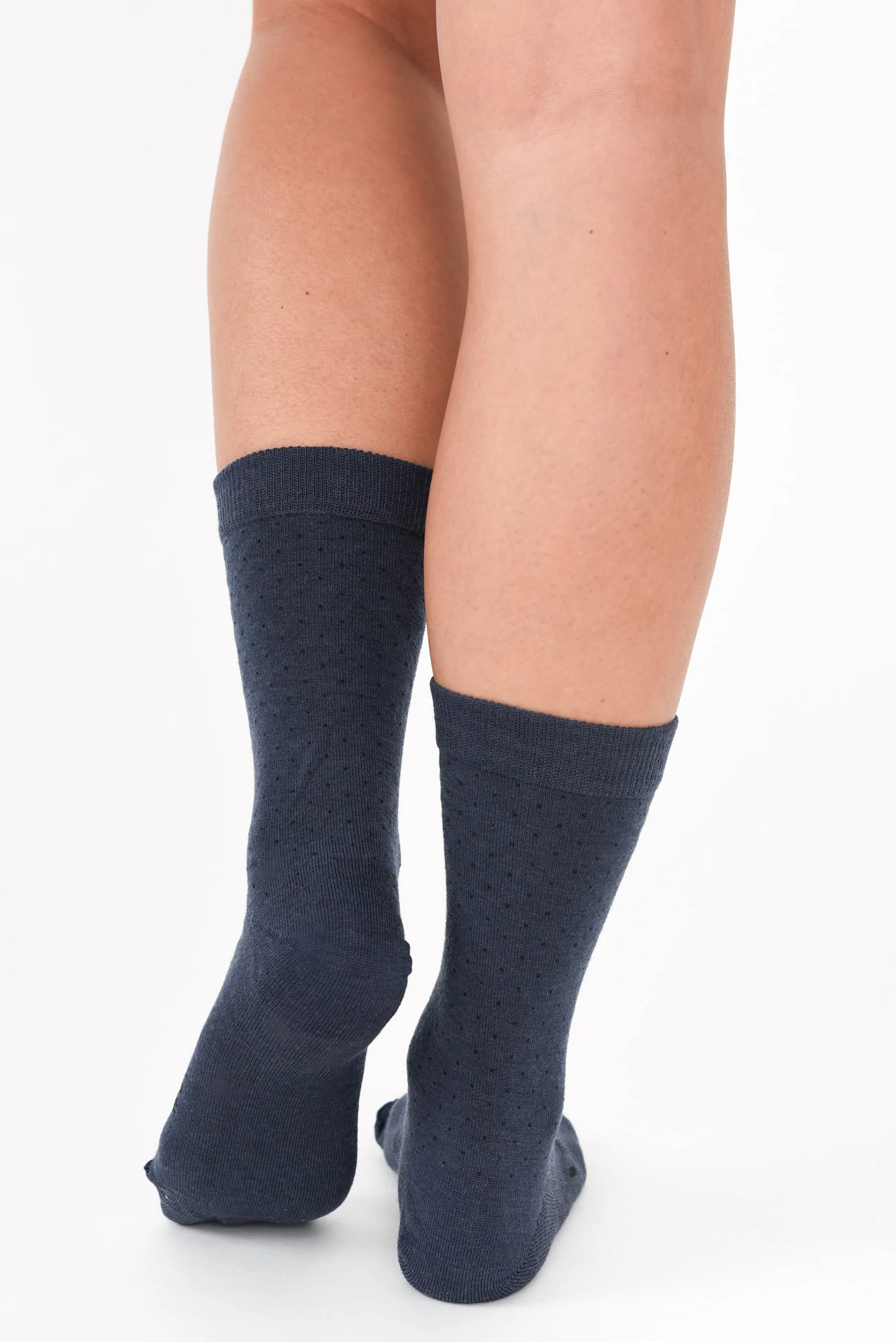 Midnight Merino Wool Soft Cuff Crew Socks - Image 4