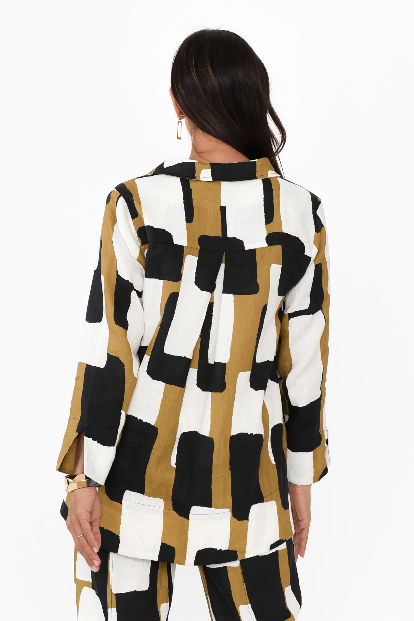 Miriam Yellow Geo Linen Tunic - Image 4