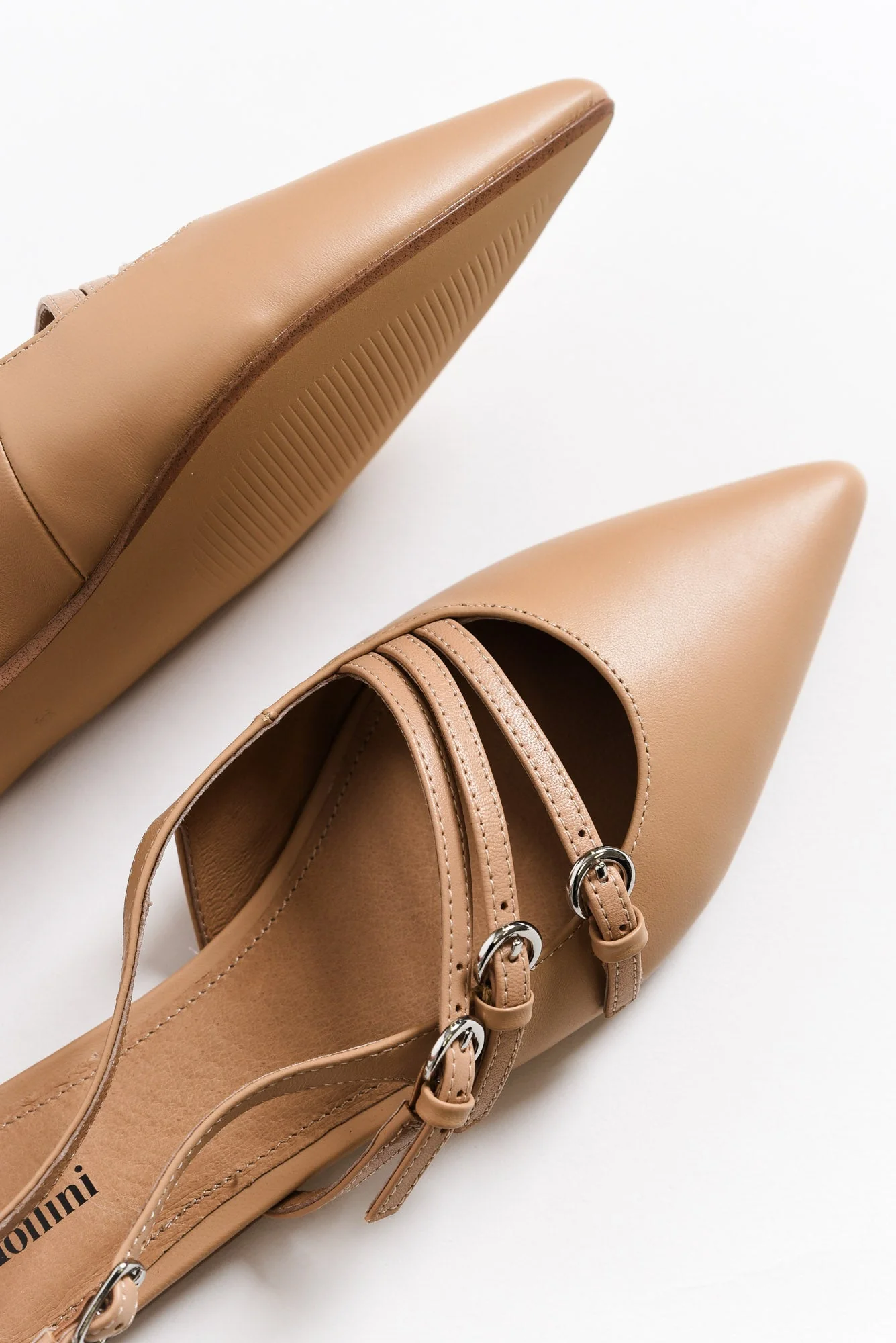 Moena Tan Leather Slingback Mule - Image 3