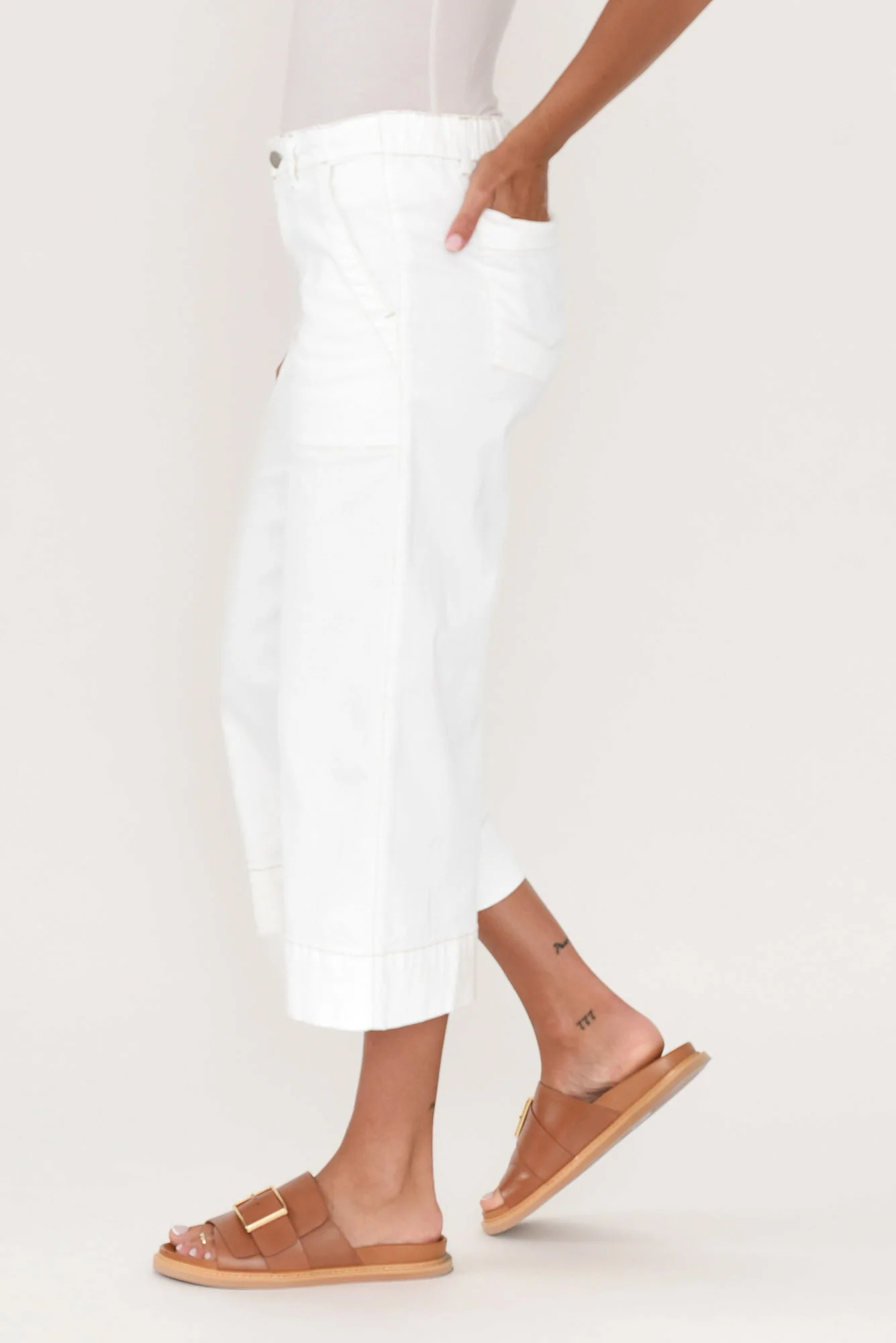 Narcy Ivory Wide Leg Jeans - Image 6