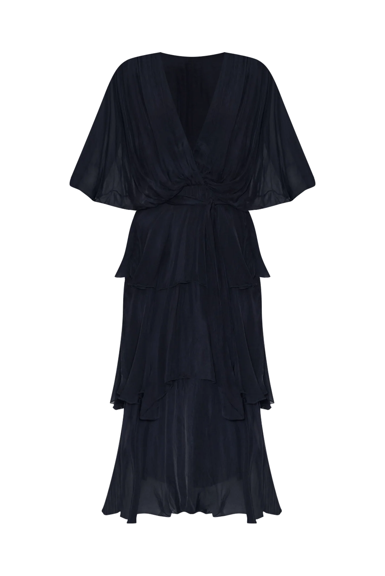 Natalie Navy Silk Layer Dress - Image 3