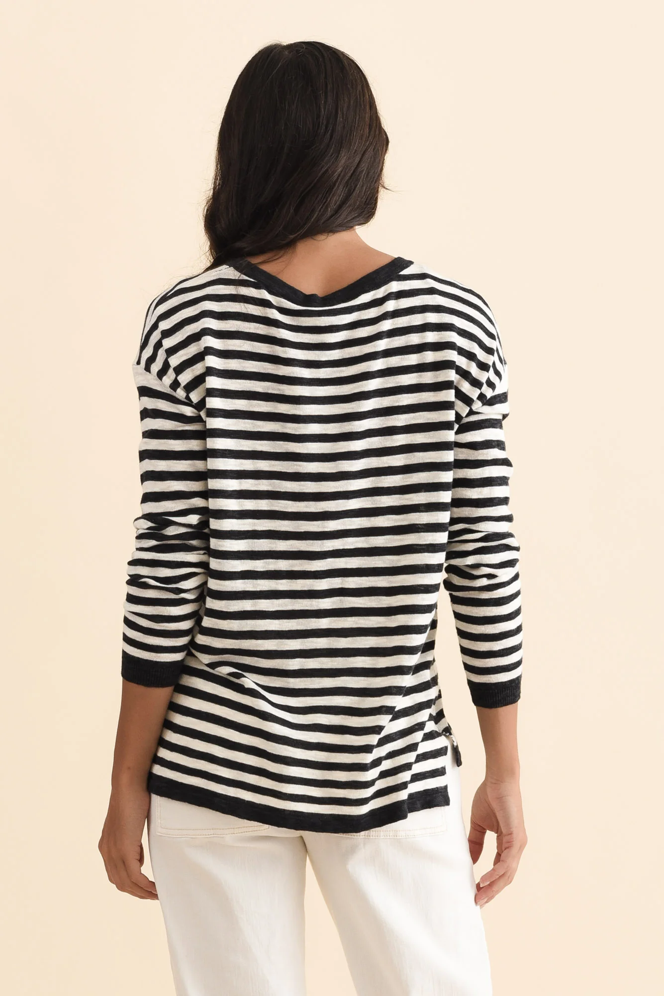 Natasha Black Stripe Knit Top - Image 4