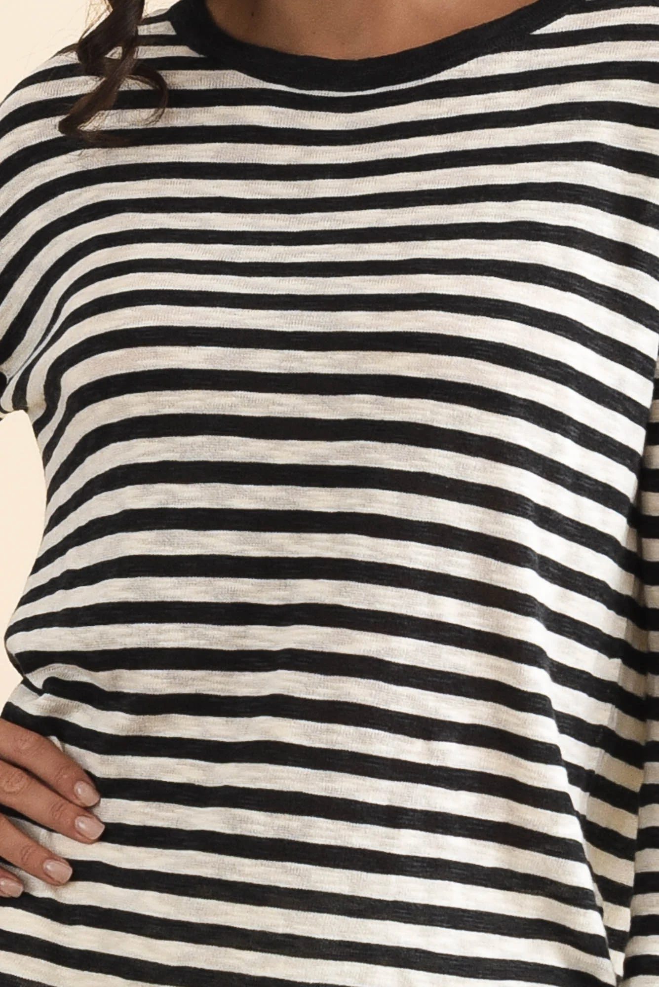Natasha Black Stripe Knit Top - Image 5