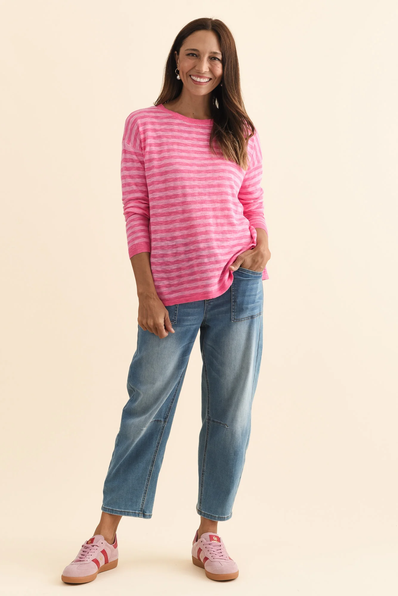 Natasha Blush Stripe Knit Top - Image 7