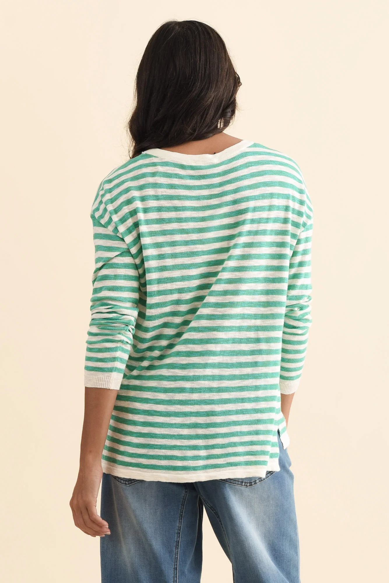 Natasha Emerald Stripe Knit Top - Image 4
