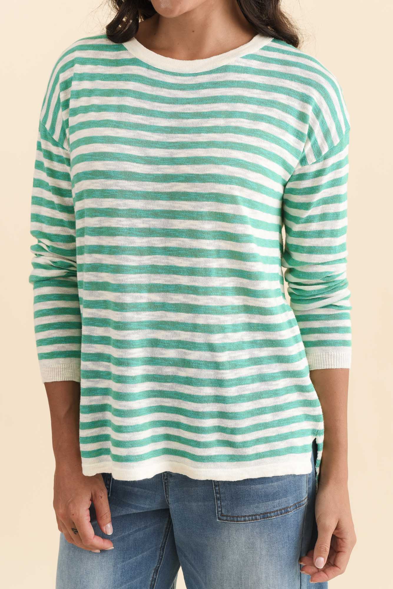 Natasha Emerald Stripe Knit Top - Image 5