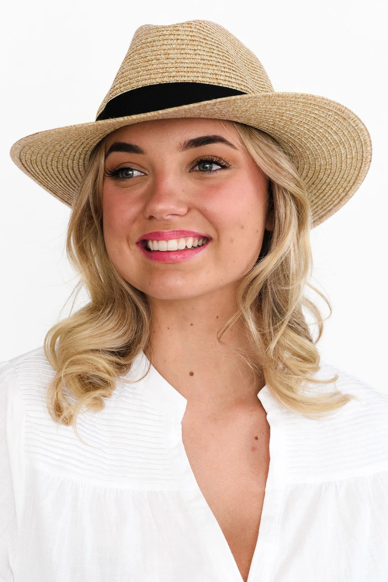 Natural Wide Brim Travel Fedora - Image 3