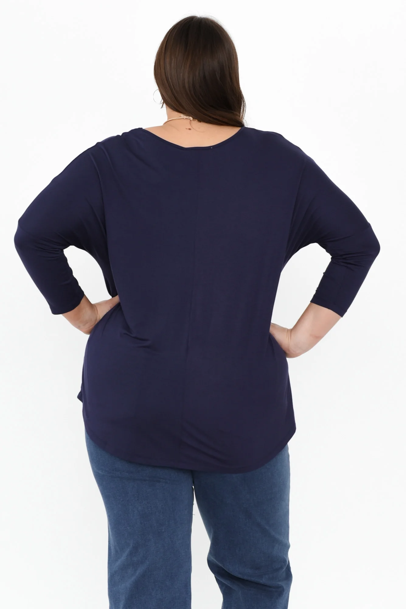 Navy Milan 3/4 Sleeve Top - Image 10