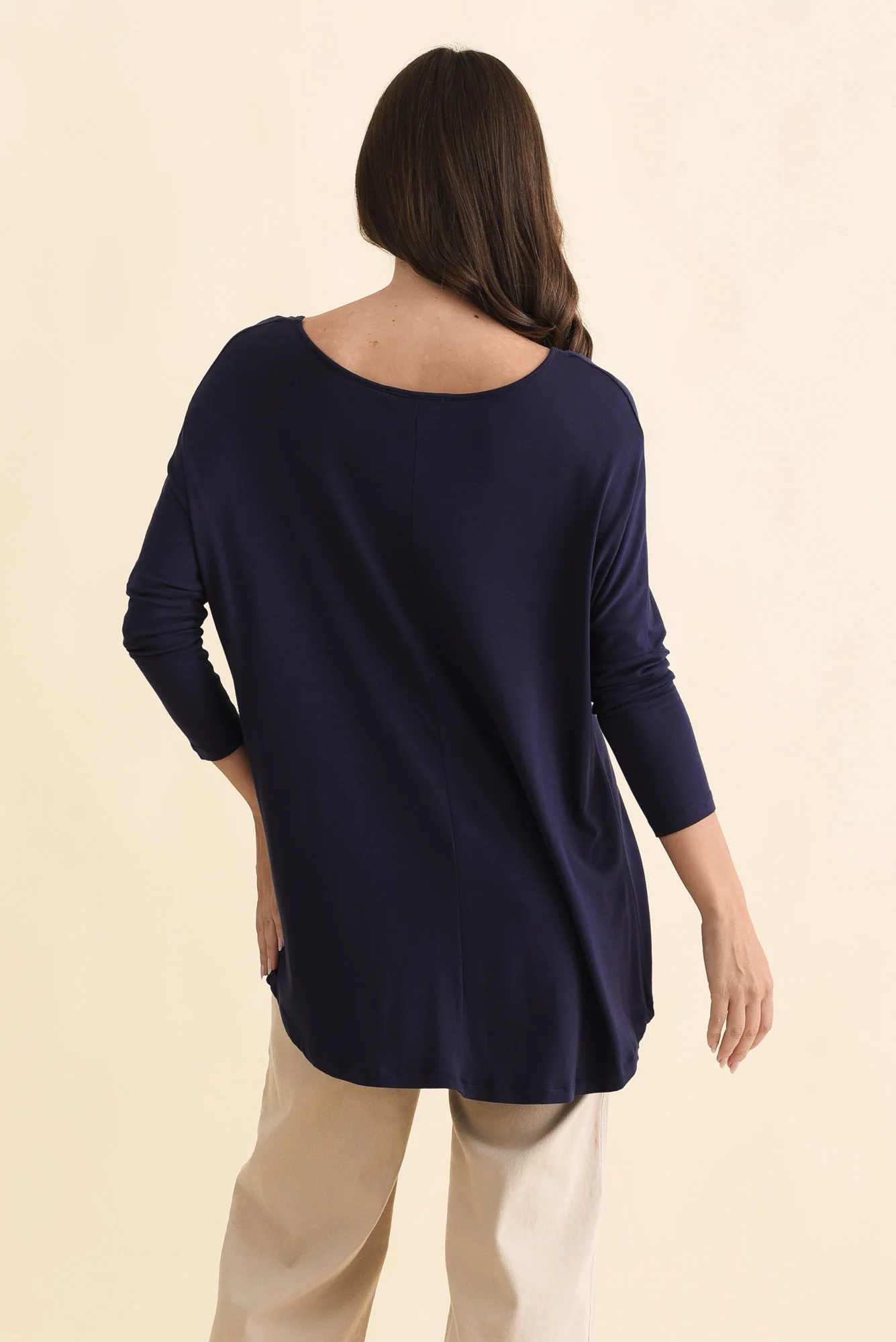 Navy Milan 3/4 Sleeve Top - Image 4