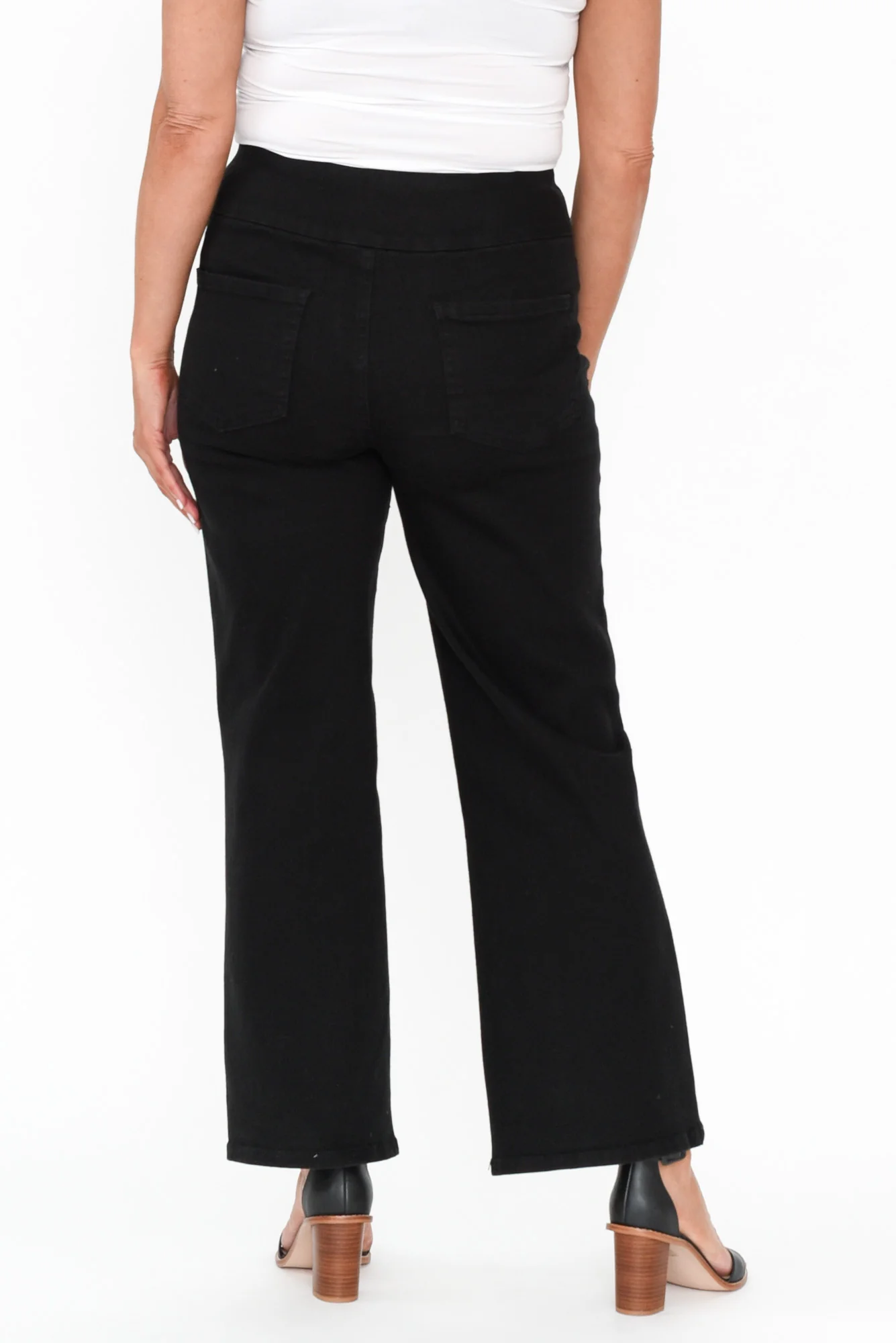 Nicola Black Wide Leg Jeans - Image 6