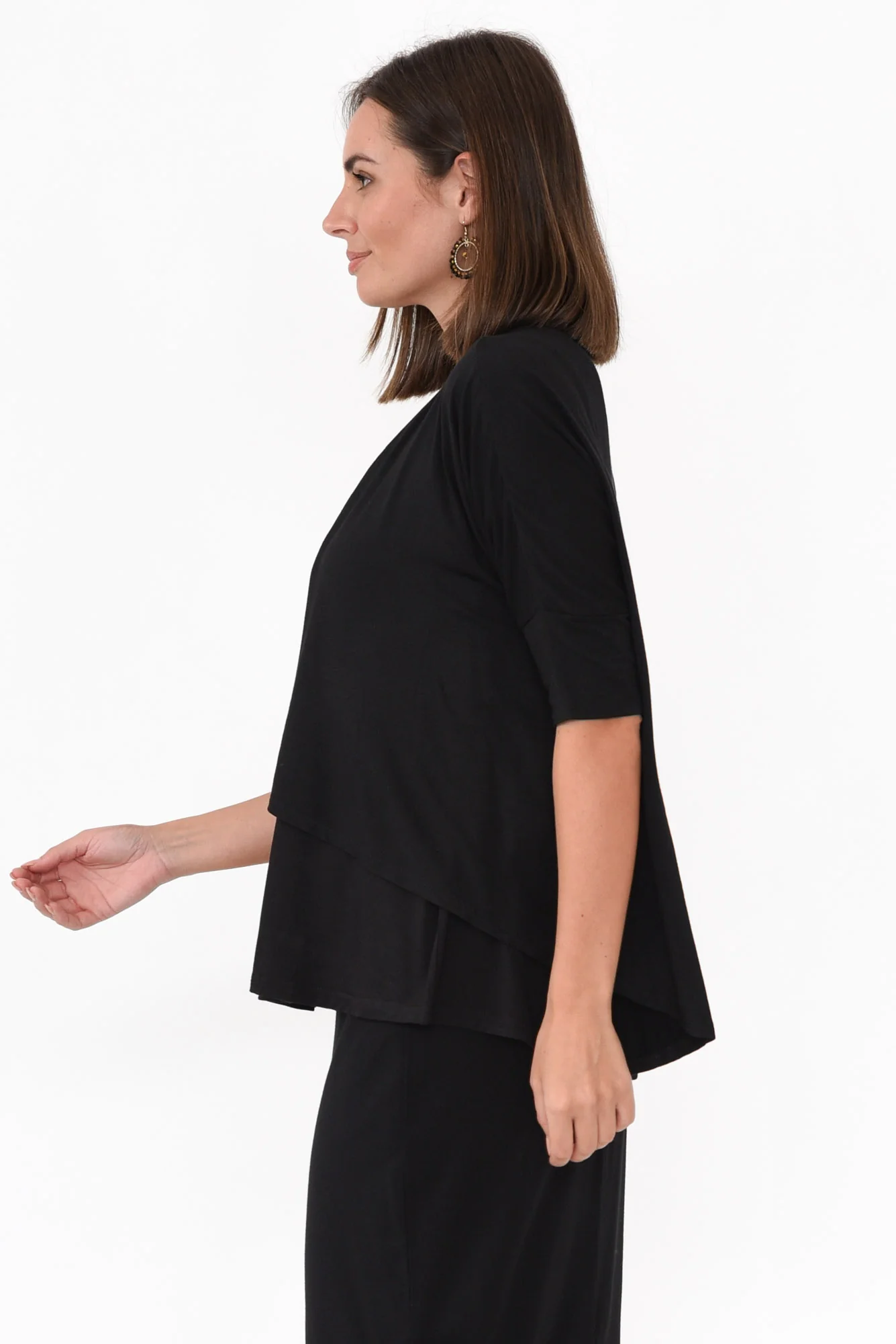 Opal Black Bamboo Cardigan - Image 3