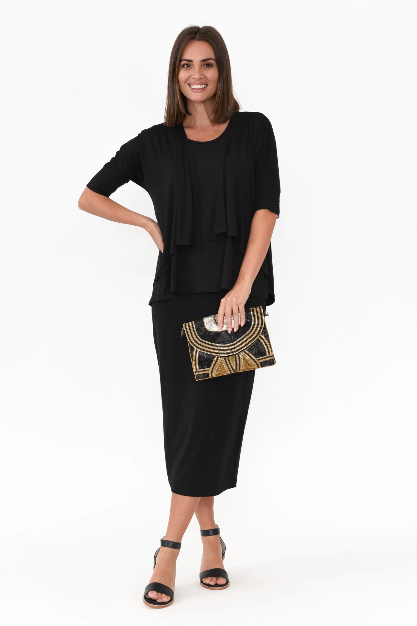 Opal Black Bamboo Cardigan - Image 5