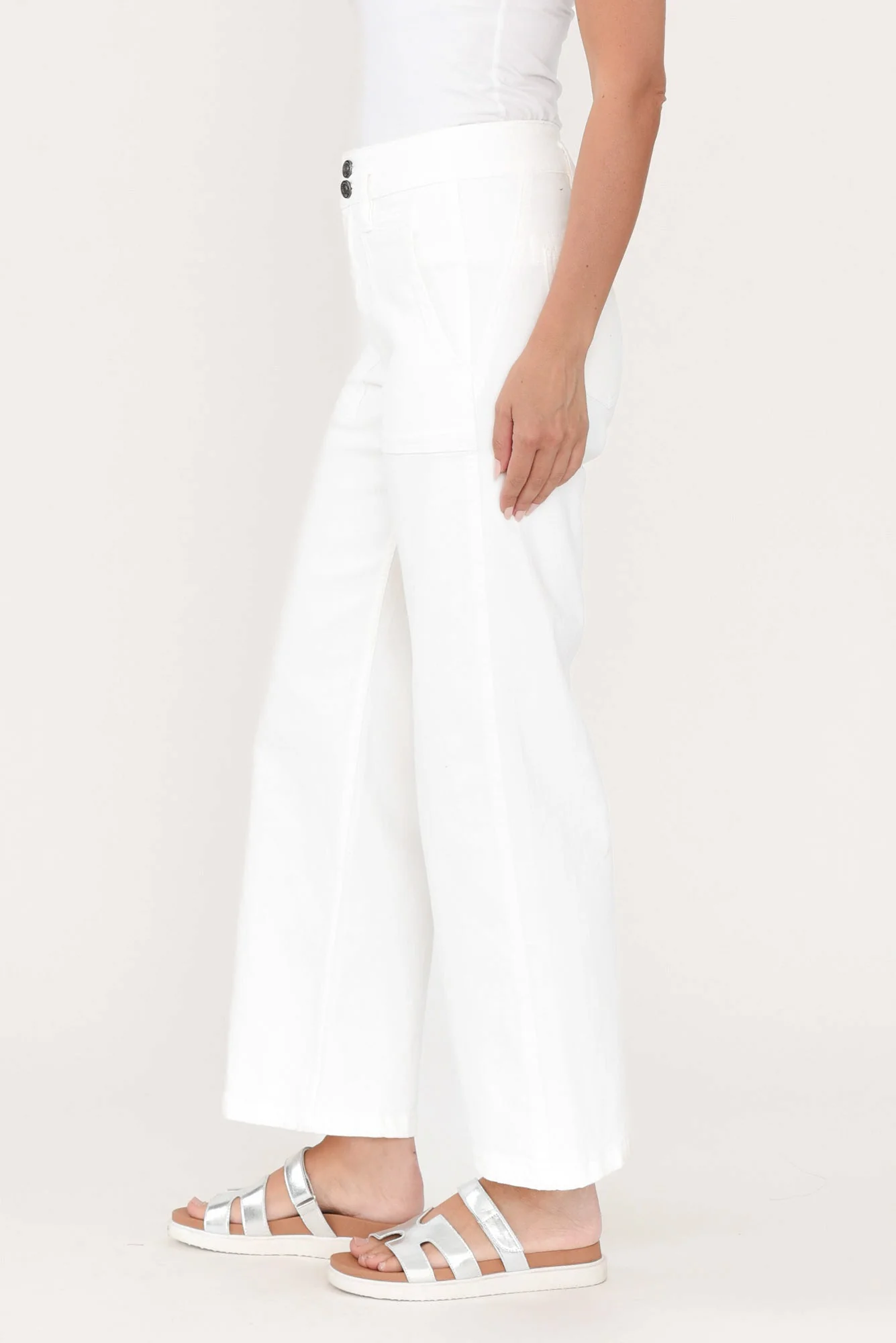 Orwell White Wide Leg Jeans - Image 5