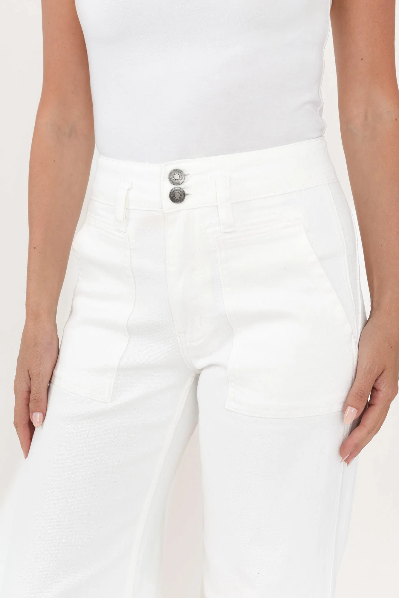Orwell White Wide Leg Jeans - Image 7