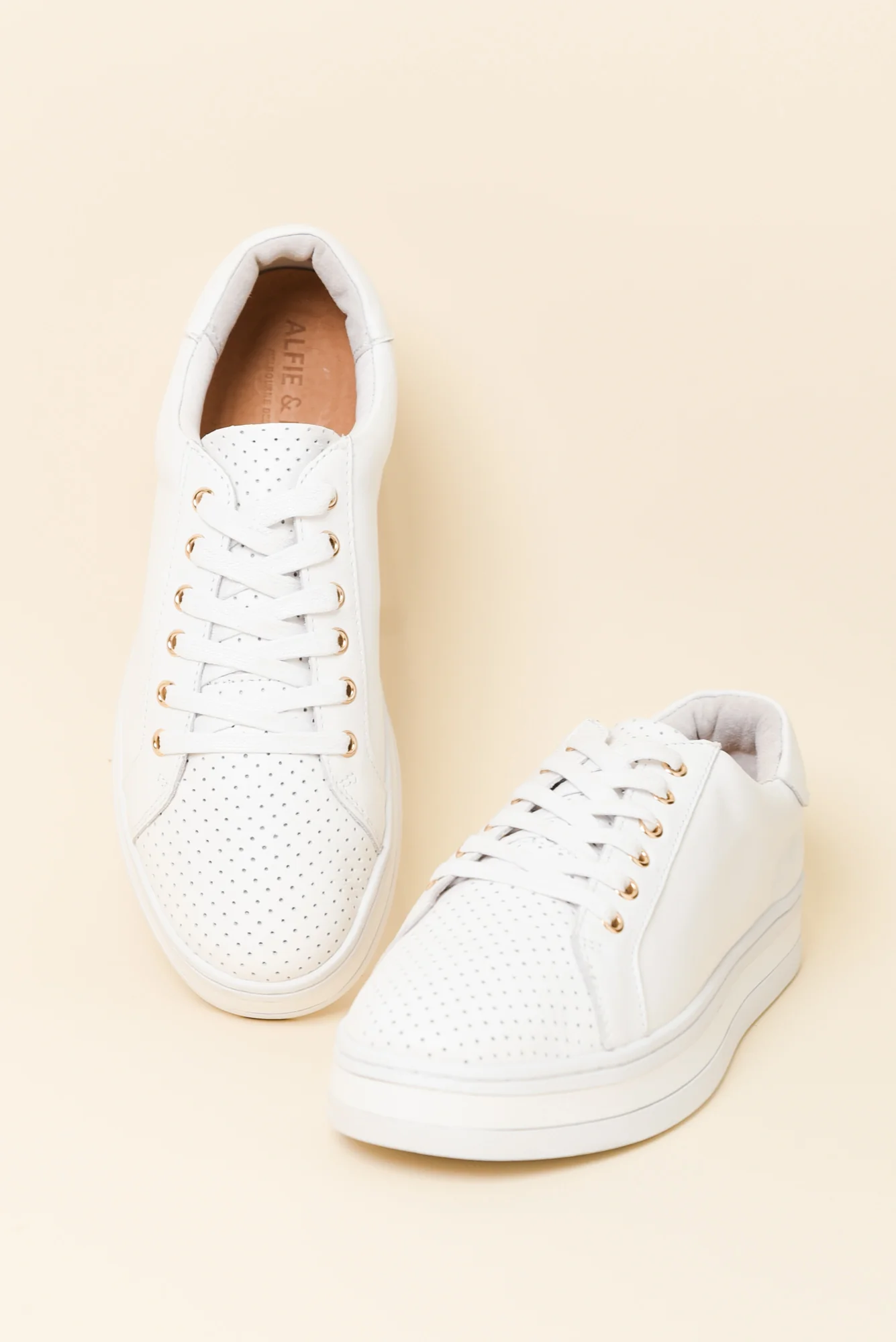 Paradise White Leather Sneaker - Image 3