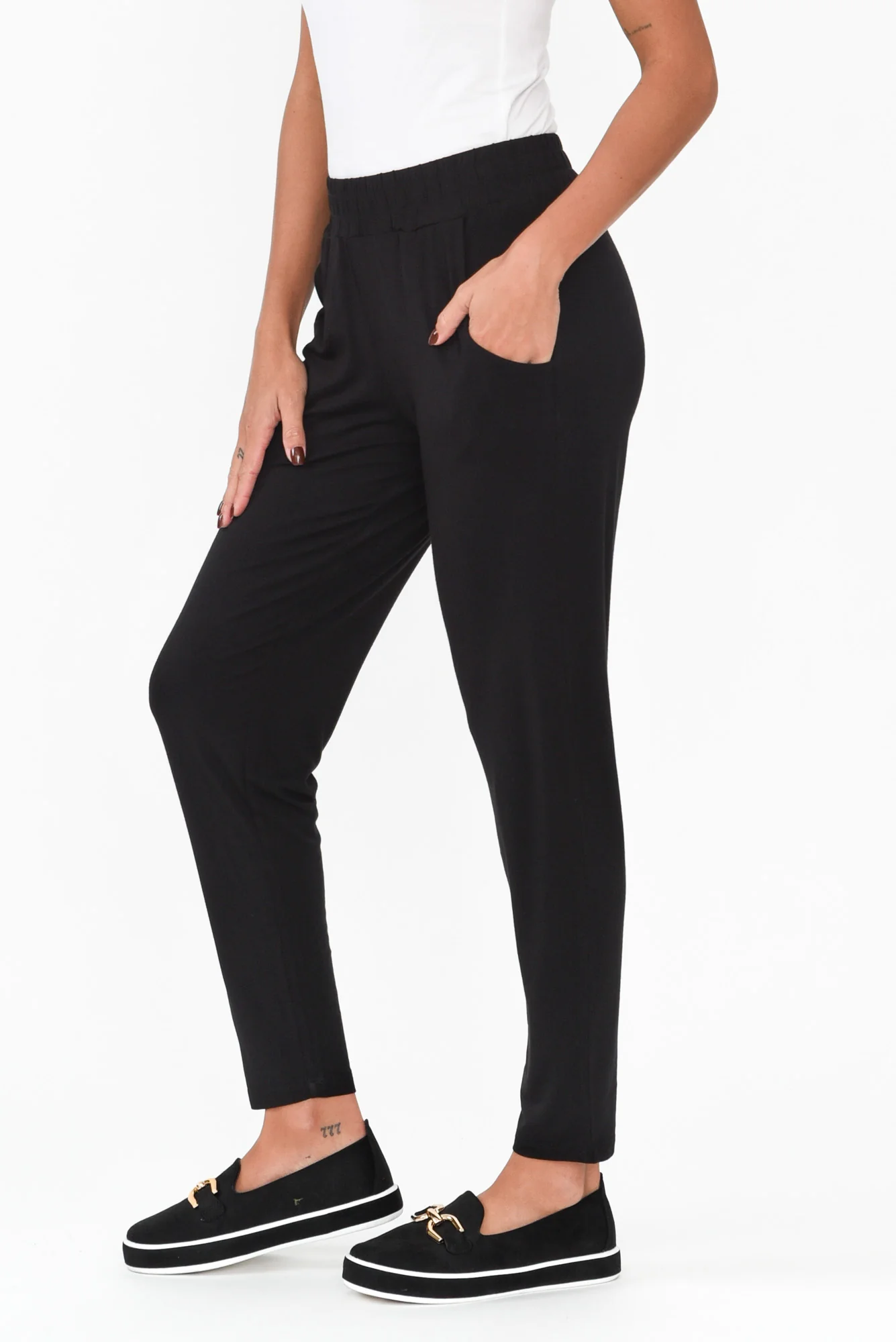 Percy Black Bamboo Pocket Pants - Image 5