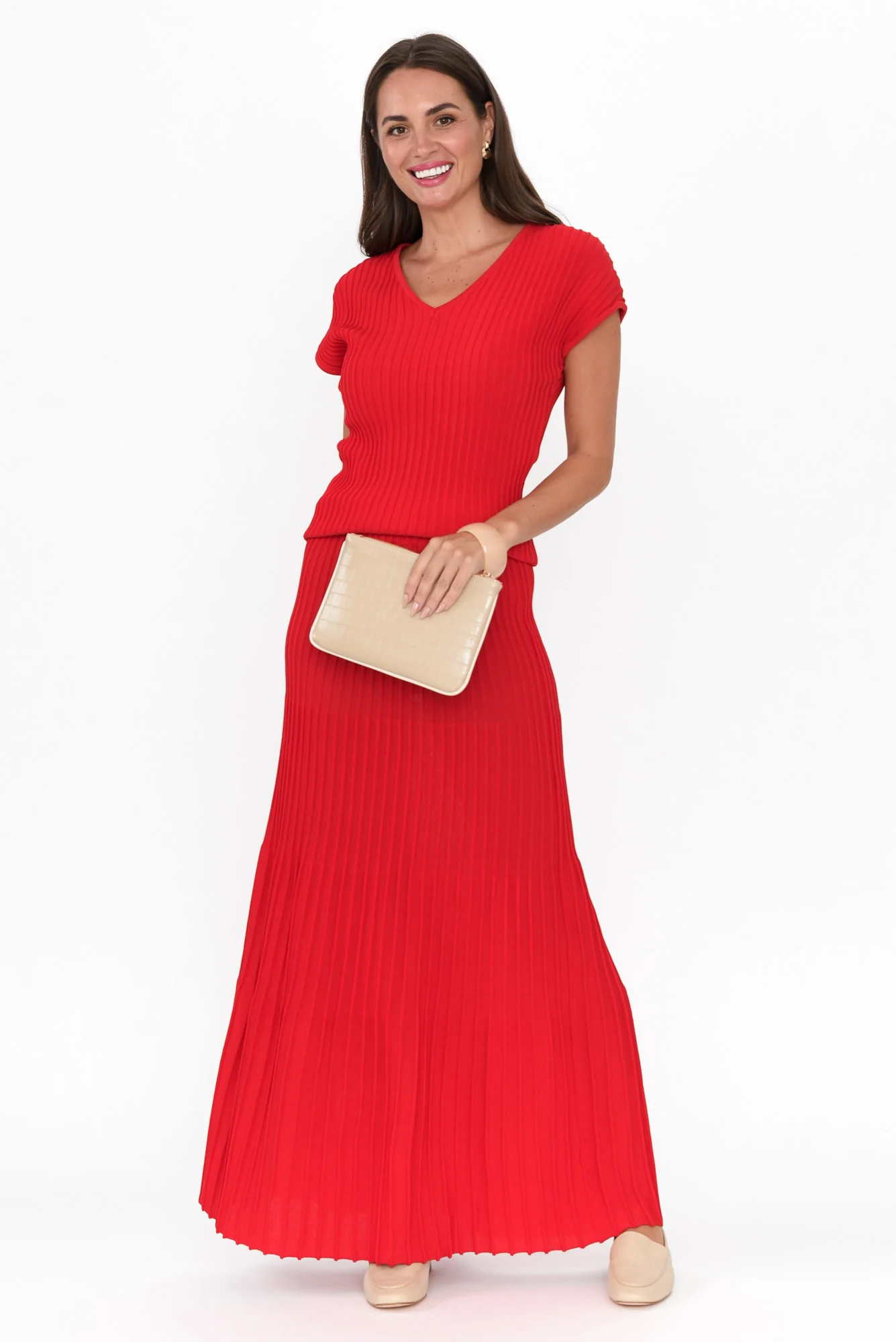 Pimm Red Knit Skirt - Image 3