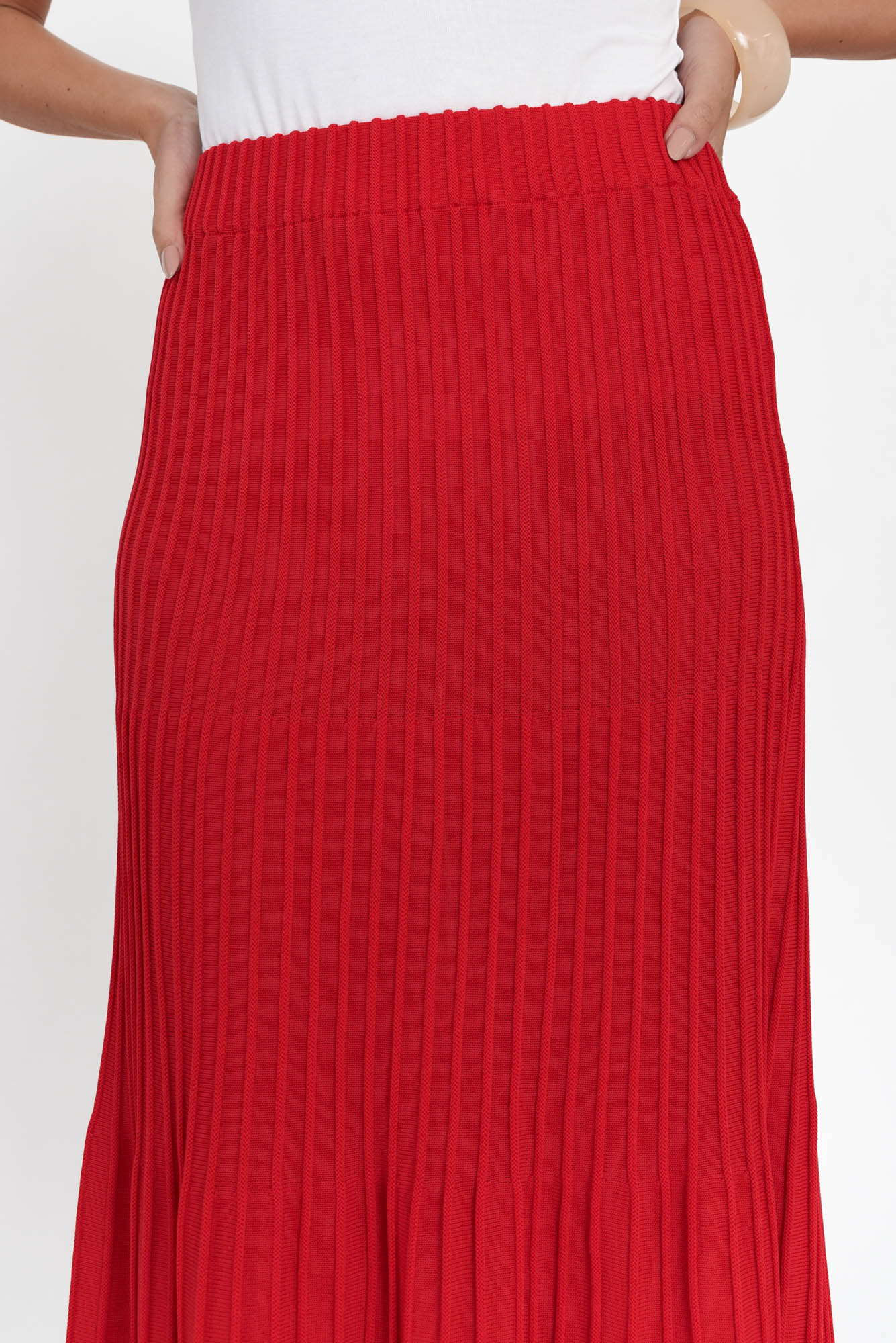 Pimm Red Knit Skirt - Image 4