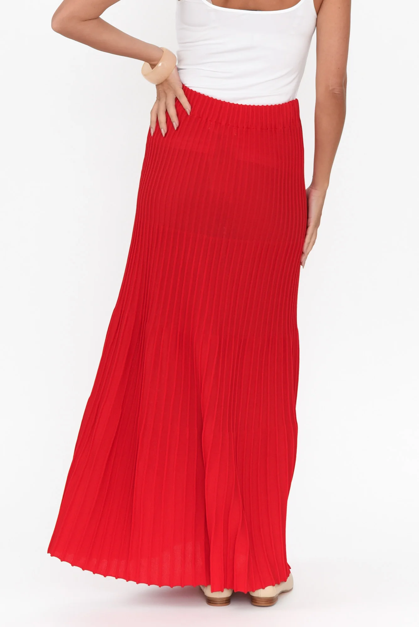 Pimm Red Knit Skirt - Image 6