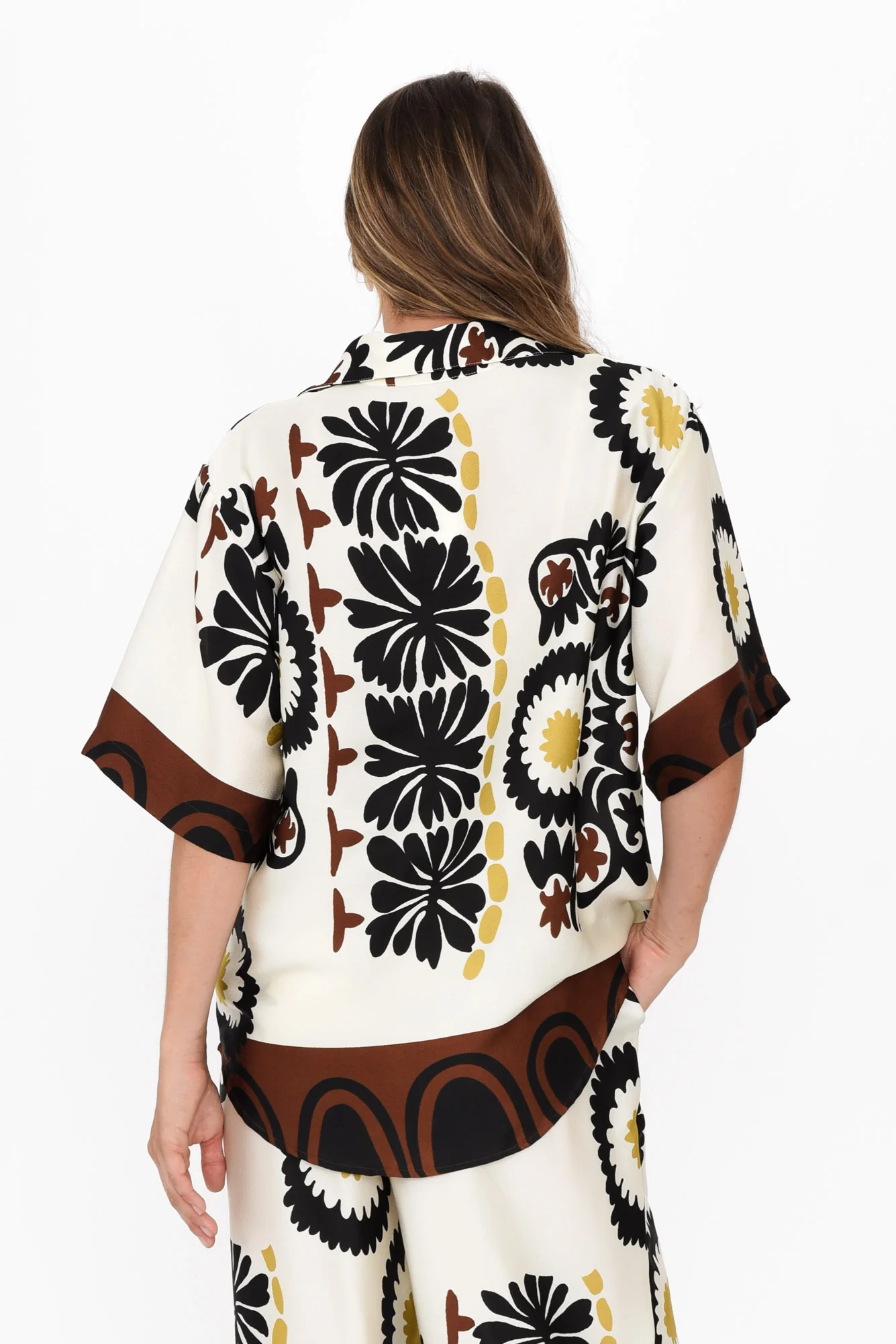 Playa Cream Abstract Collared Shirt - Image 5