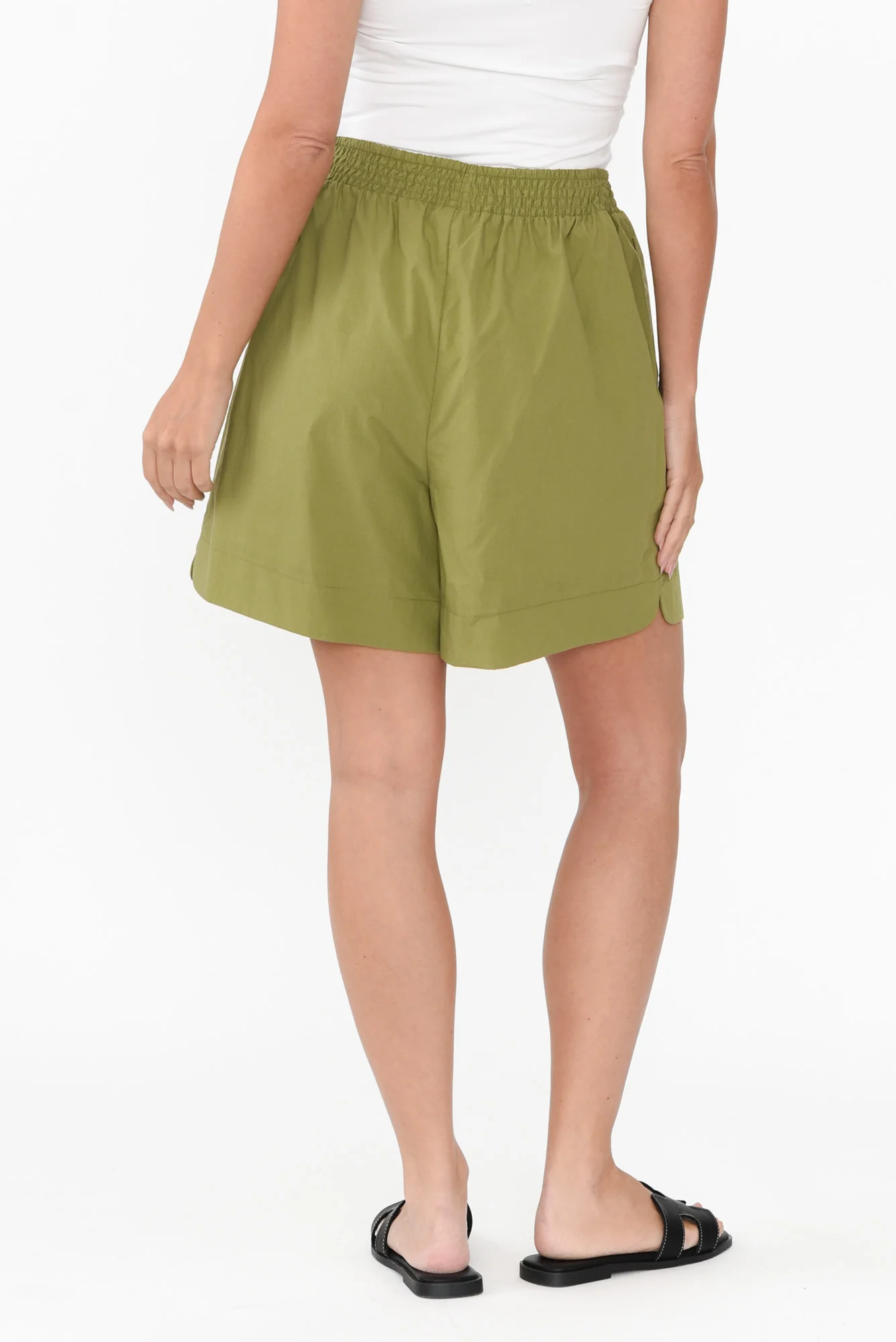 Pomona Green Cotton Shorts - Image 6