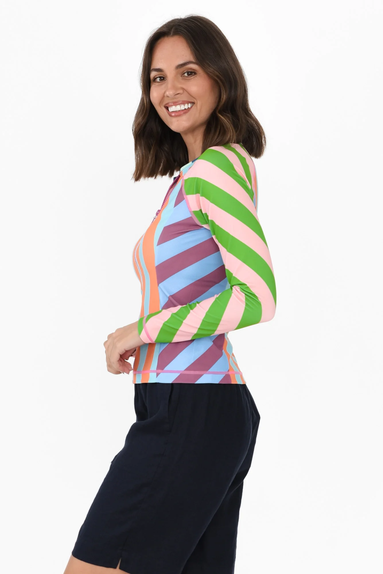 Raven Green Stripe Rash Vest - Image 3