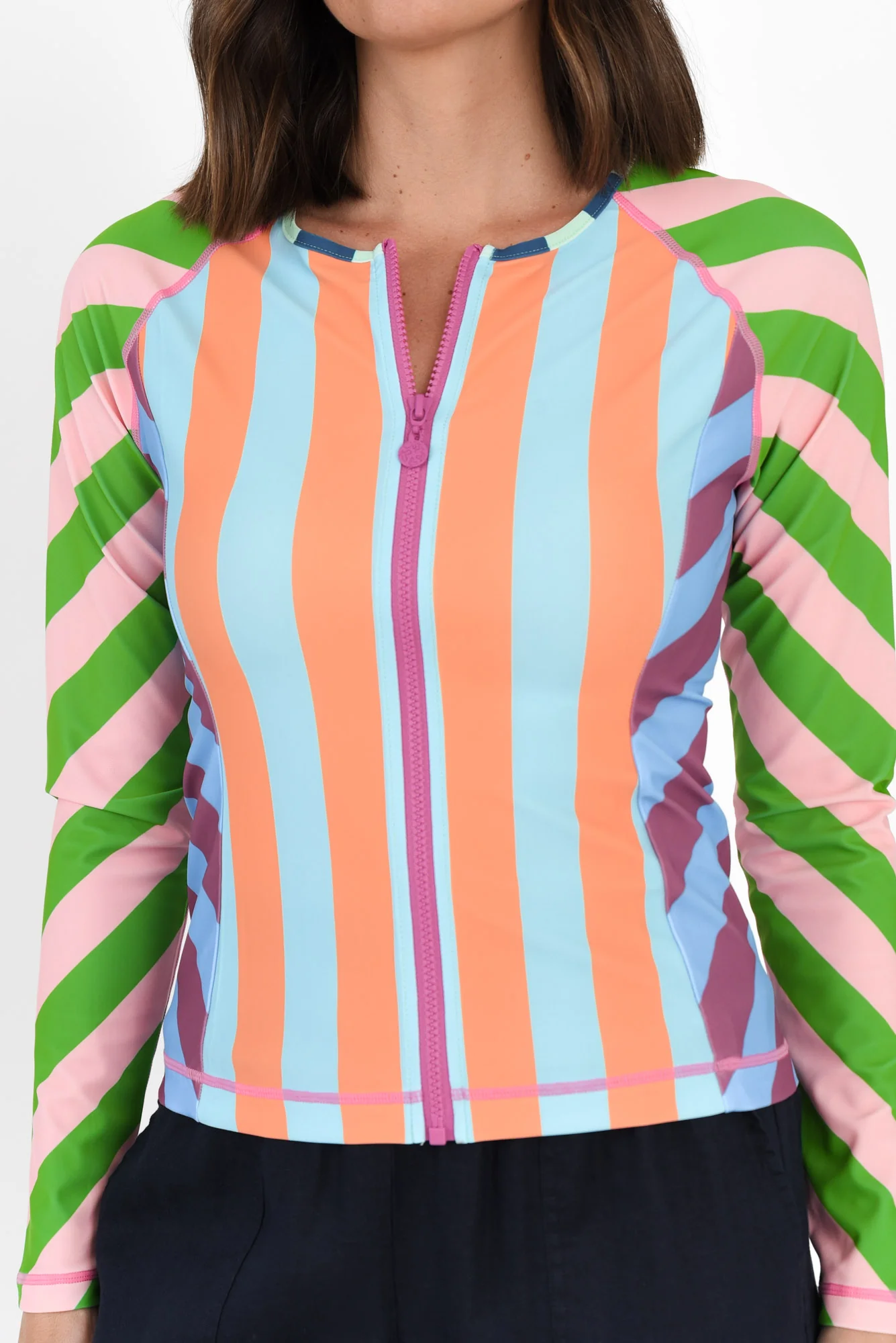 Raven Green Stripe Rash Vest - Image 5