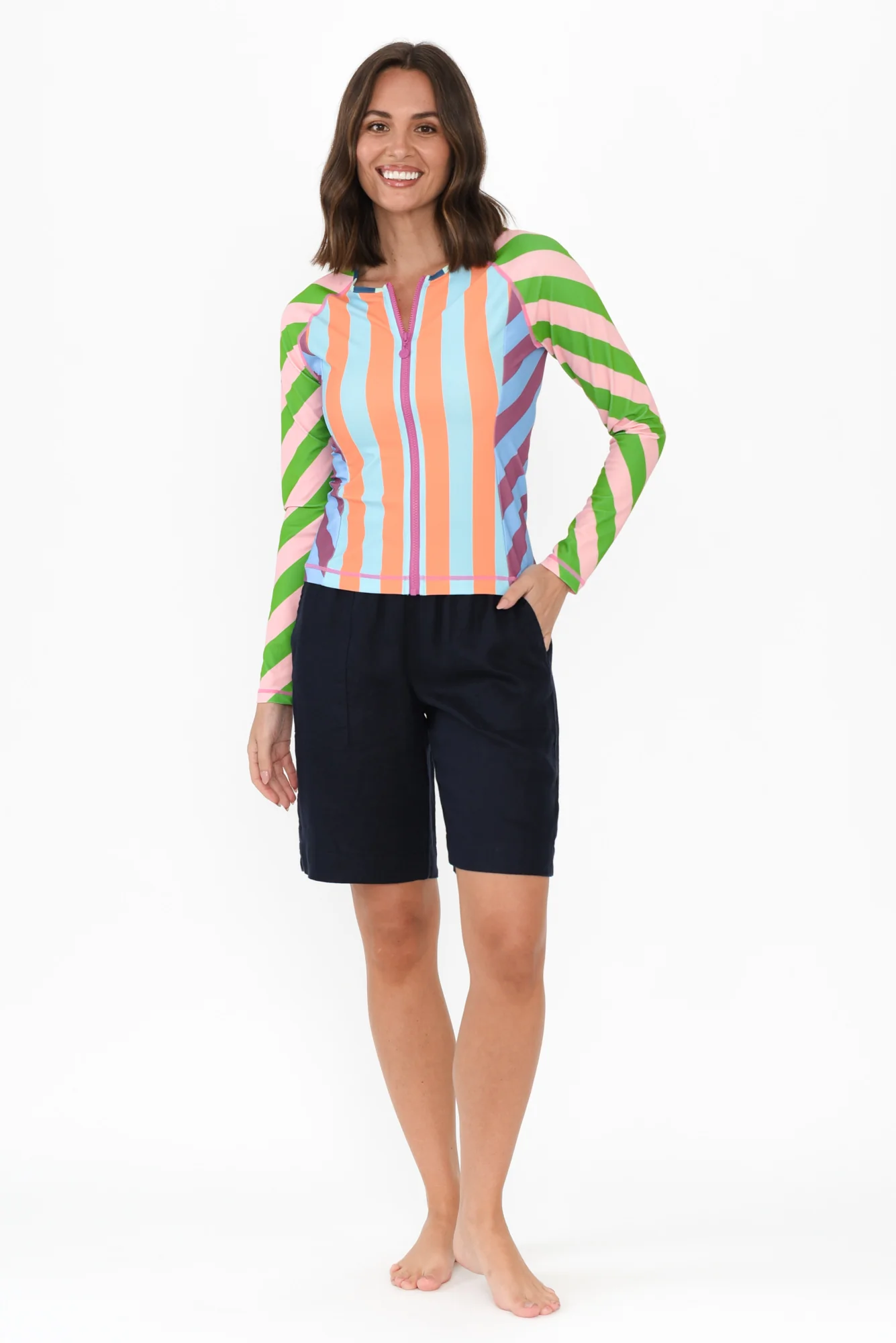 Raven Green Stripe Rash Vest - Image 6