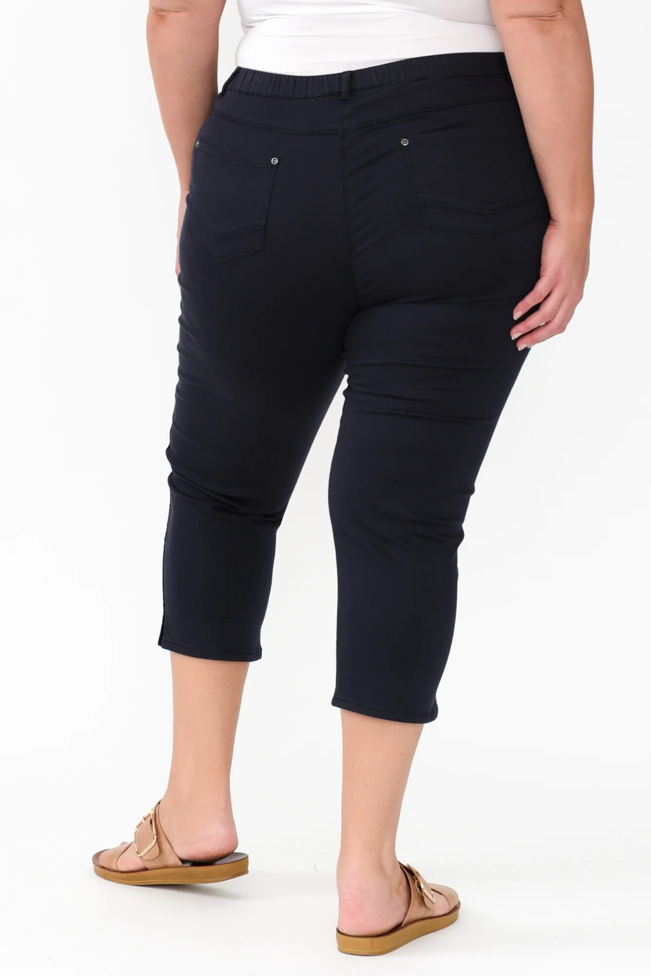 Reed Navy Stretch Cotton Capri Pants - Image 10