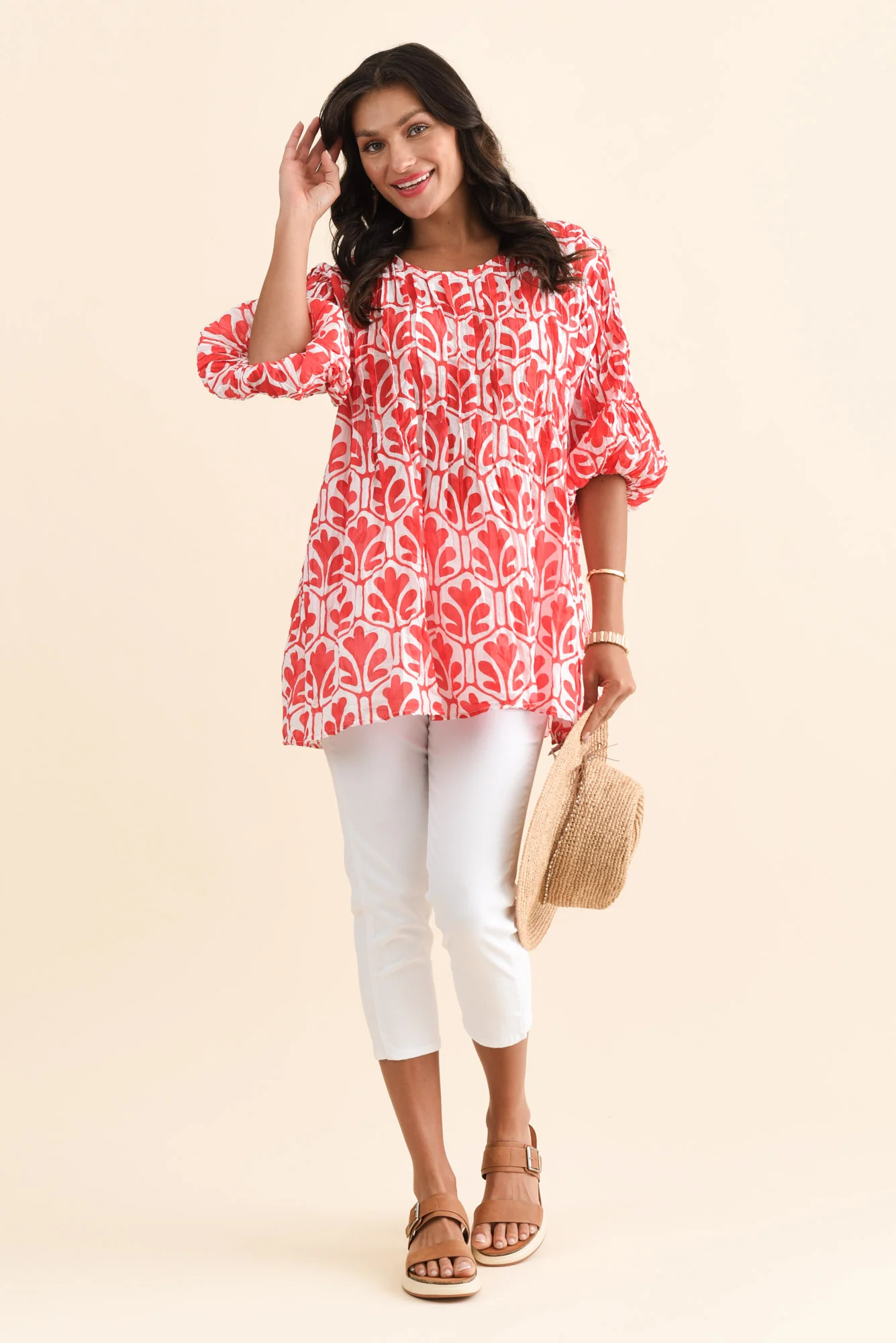 Reed White Stretch Cotton Capri Pants - Image 3