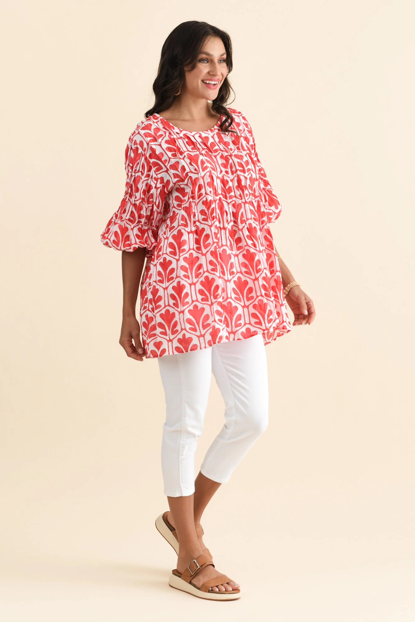 Reed White Stretch Cotton Capri Pants - Image 7