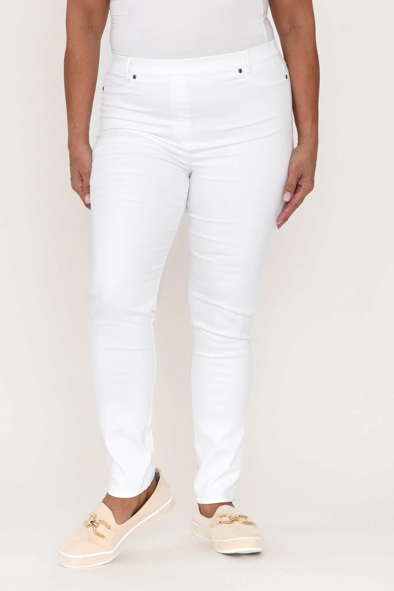 Reed White Stretch Cotton Pants - Image 11