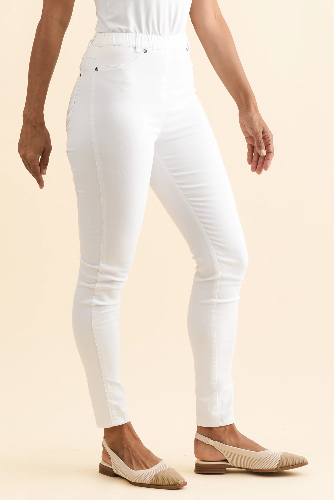 Reed White Stretch Cotton Pants - Image 3