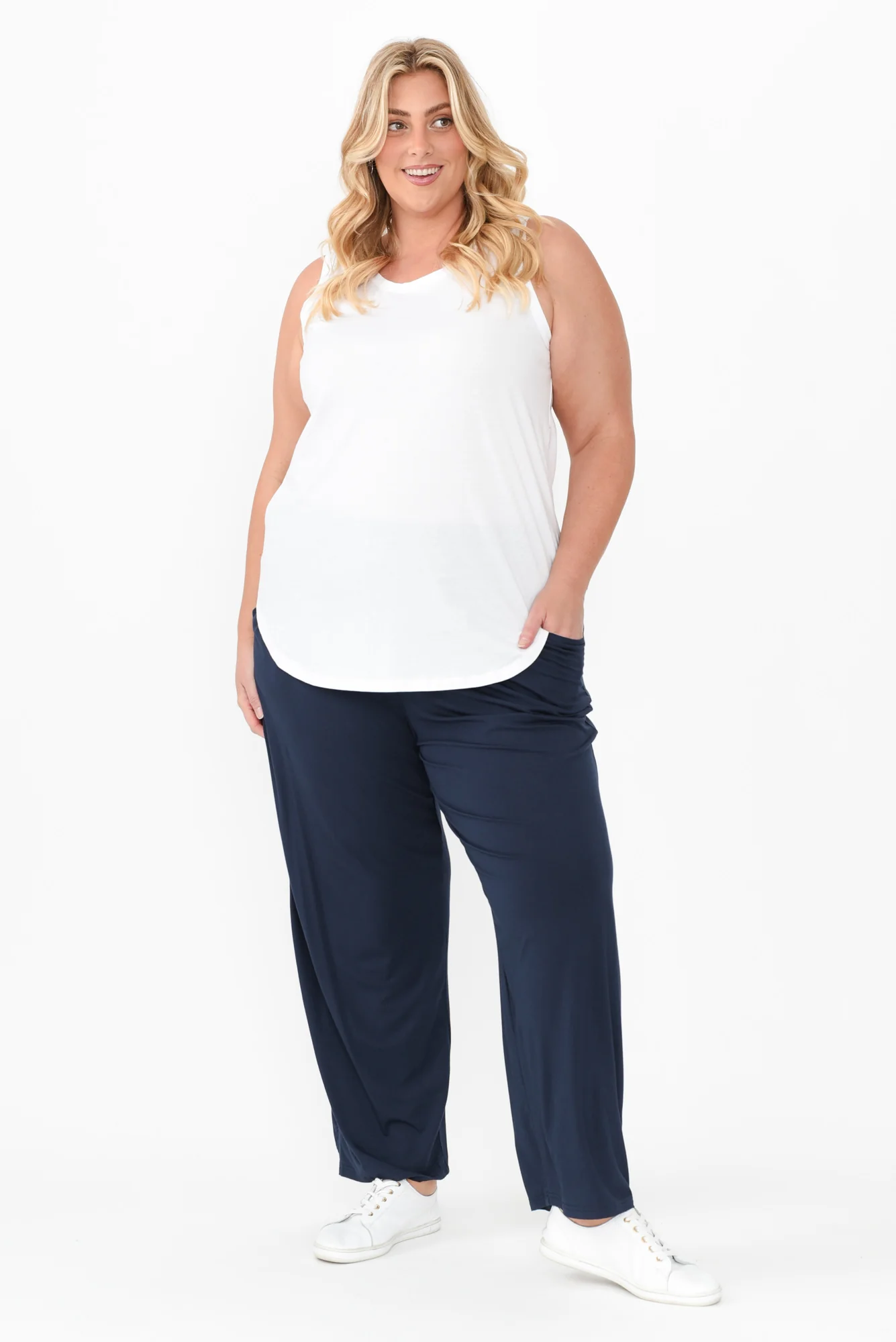 Rosella Navy Bamboo Pants - Image 12