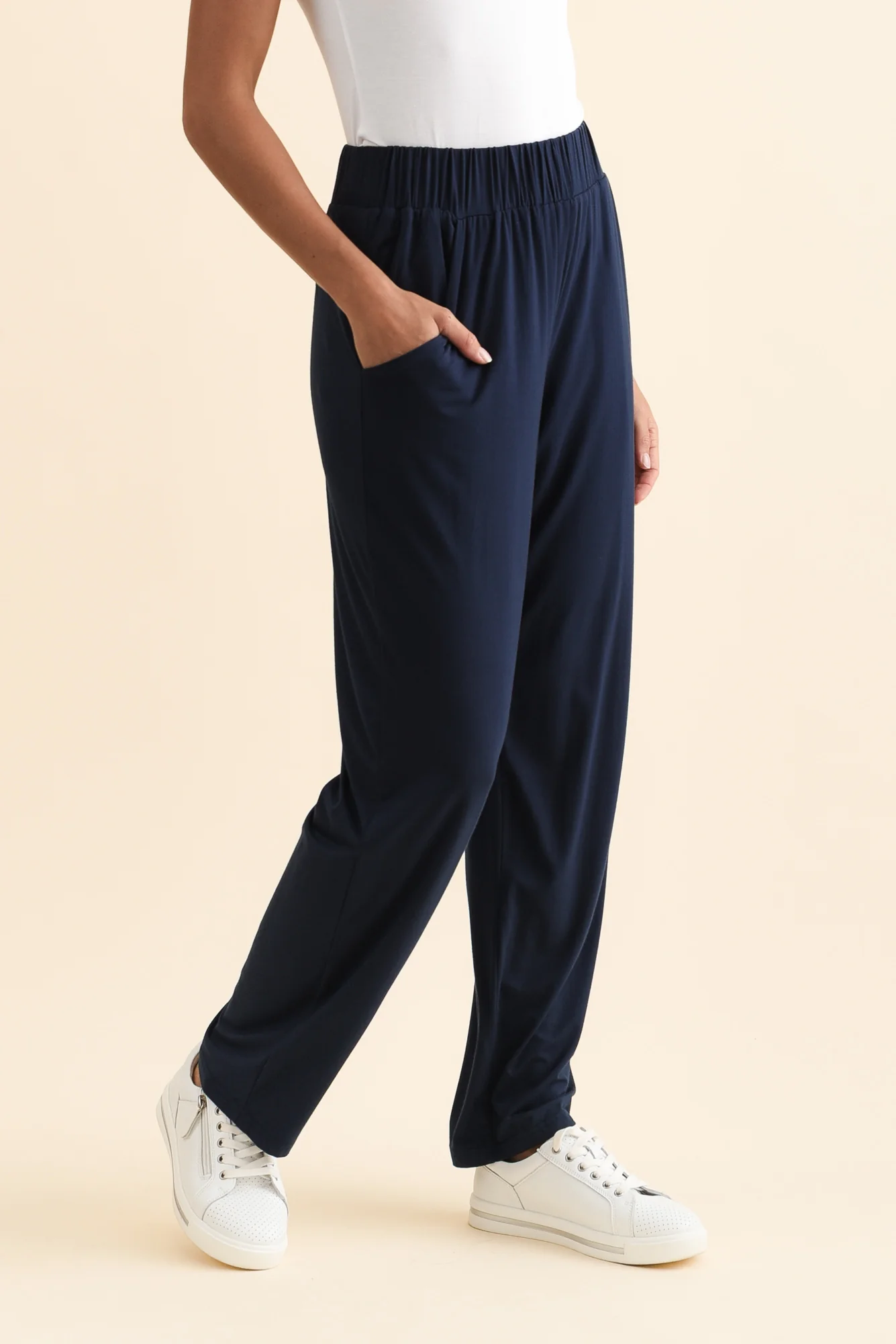 Rosella Navy Bamboo Pants - Image 4
