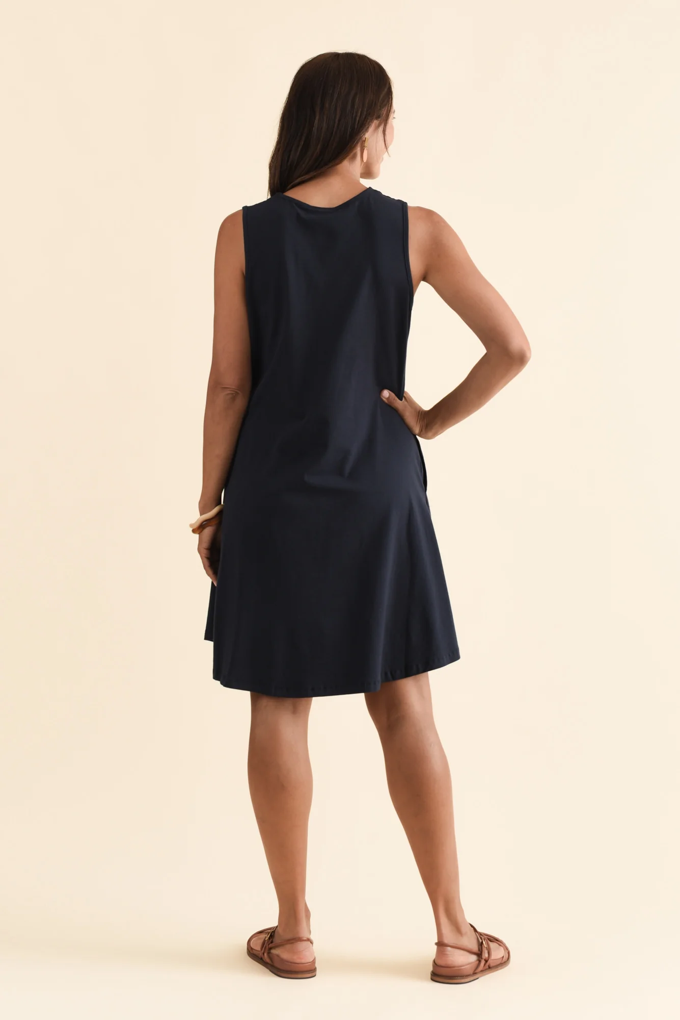 Roxanne Navy Swing Dress - Image 4